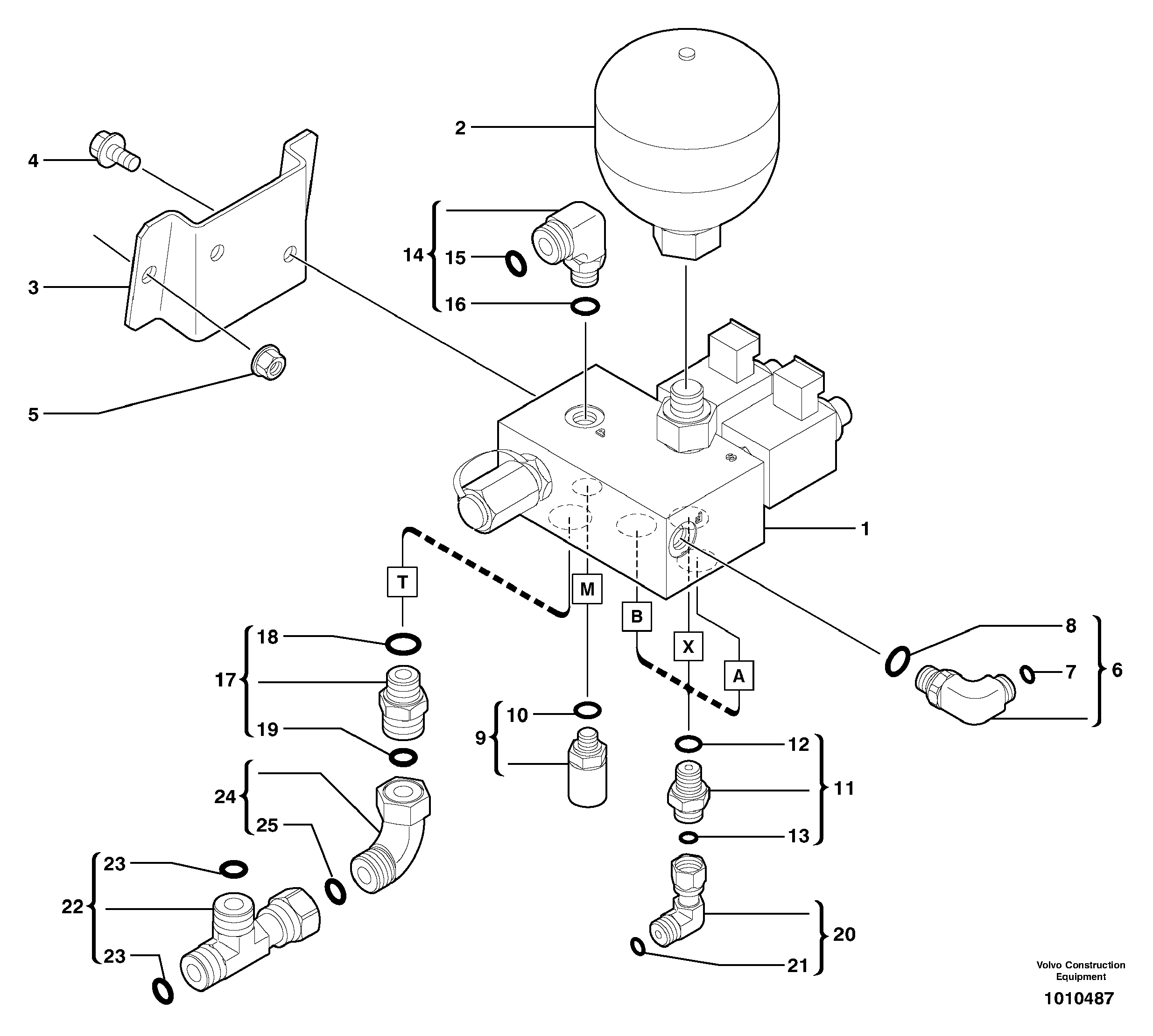 Electrovalve installation / Accumulator — volvo parts diagram