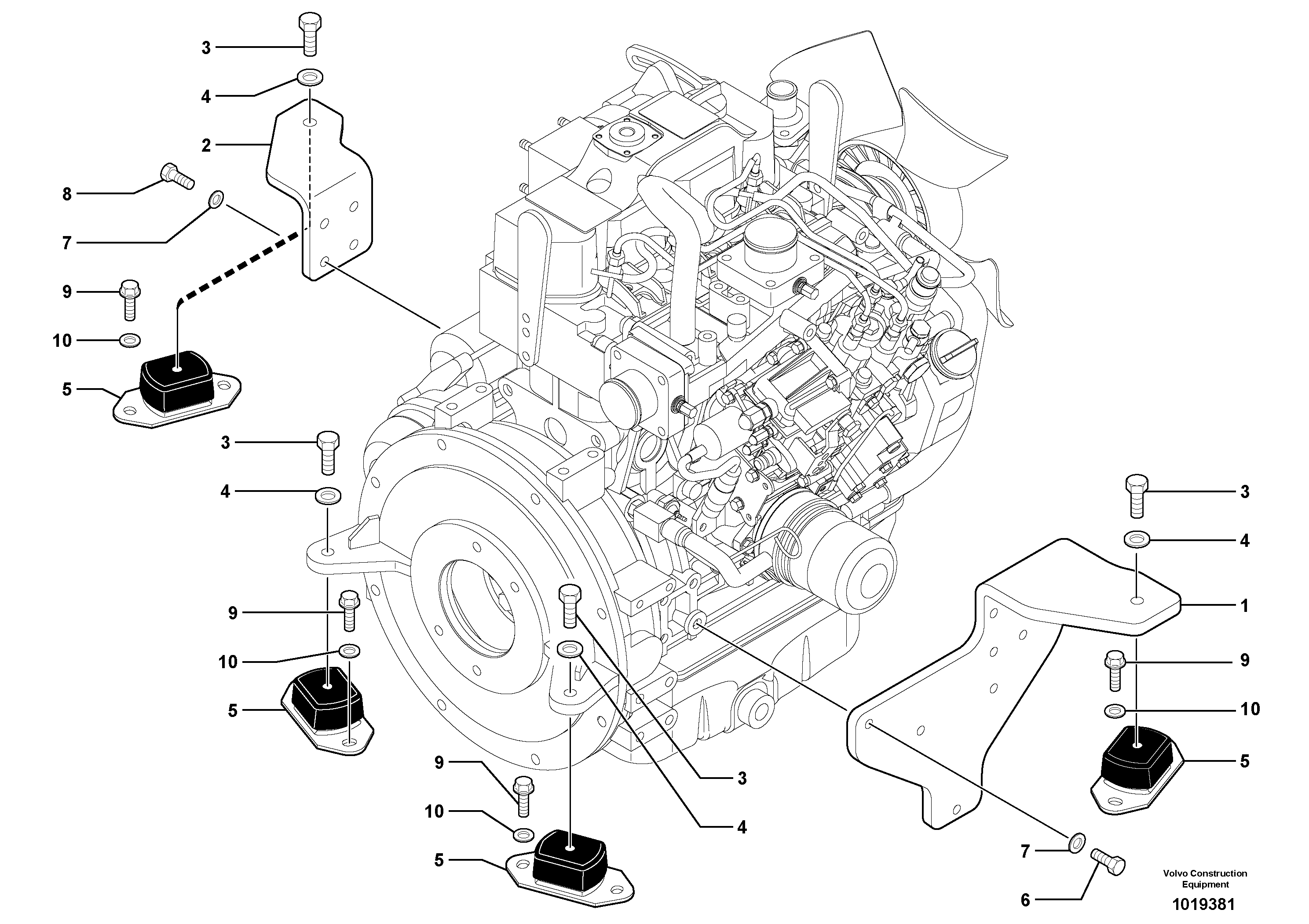 Engine mounts — volvo parts diagram
