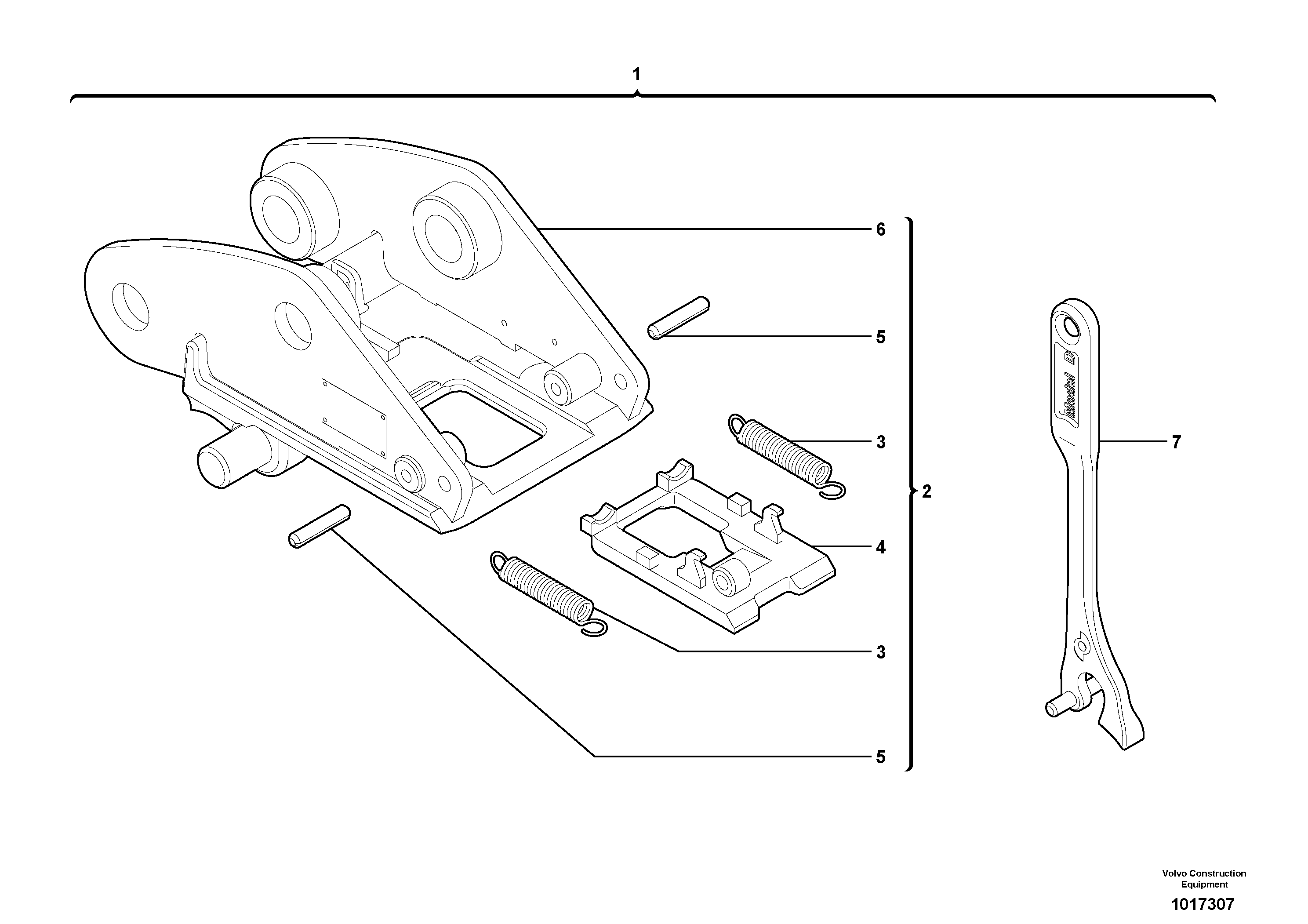 Tool holder / mechanical control — volvo parts diagram