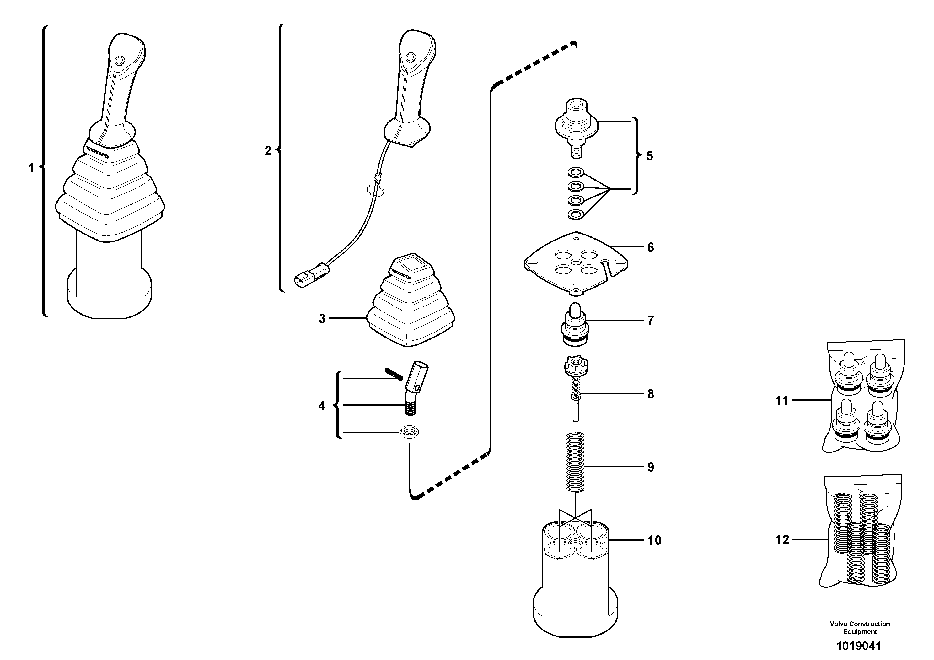 Control lever : dipper arm / slewing ( left ) — volvo parts diagram