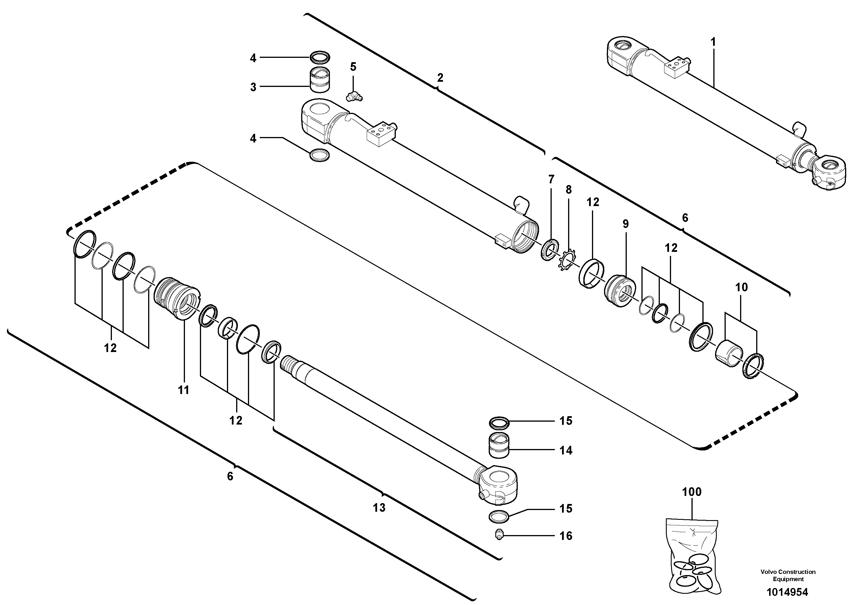 Boom cylinder — volvo parts diagram