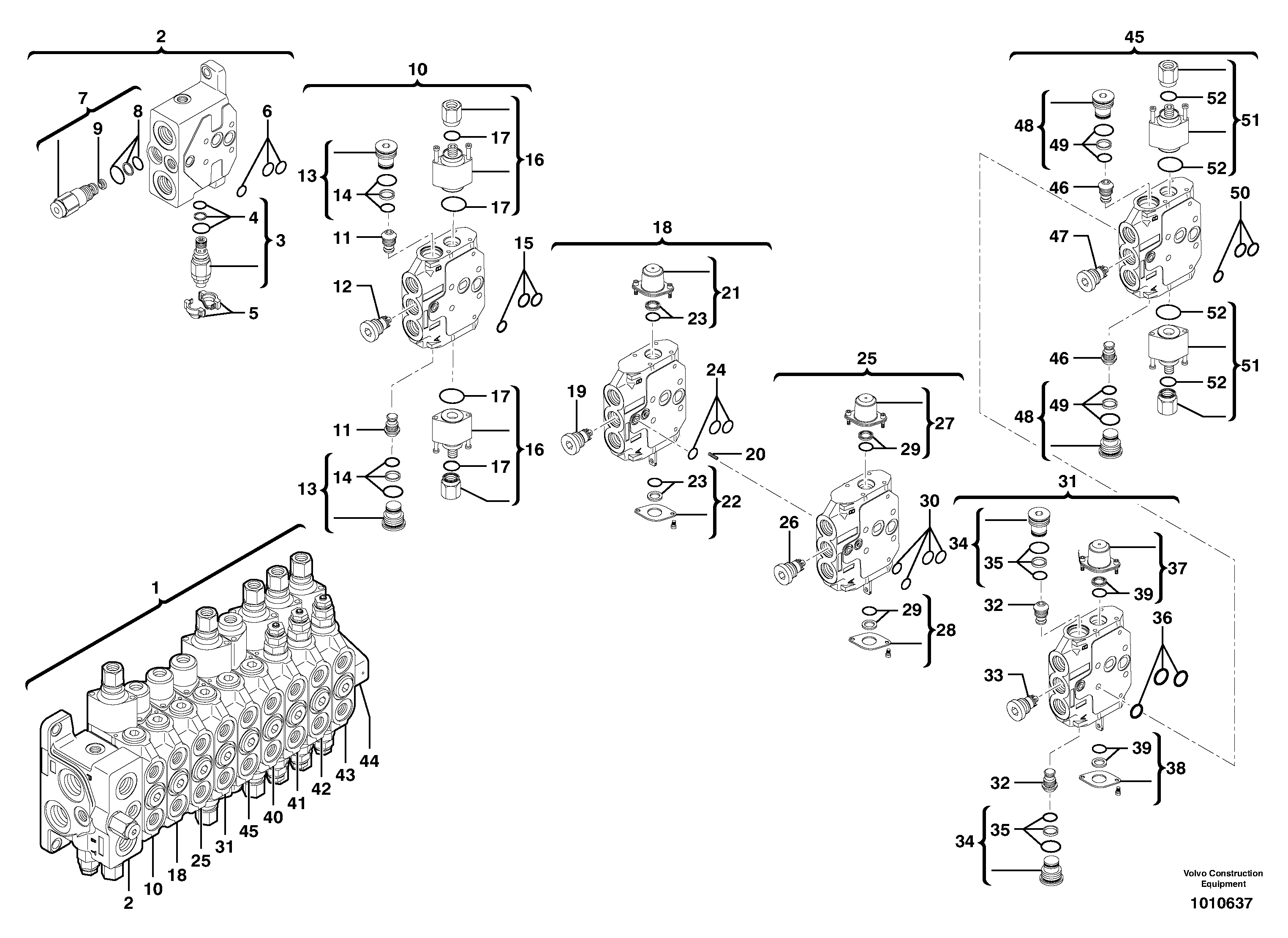 Control valve : 9 spools — volvo parts diagram