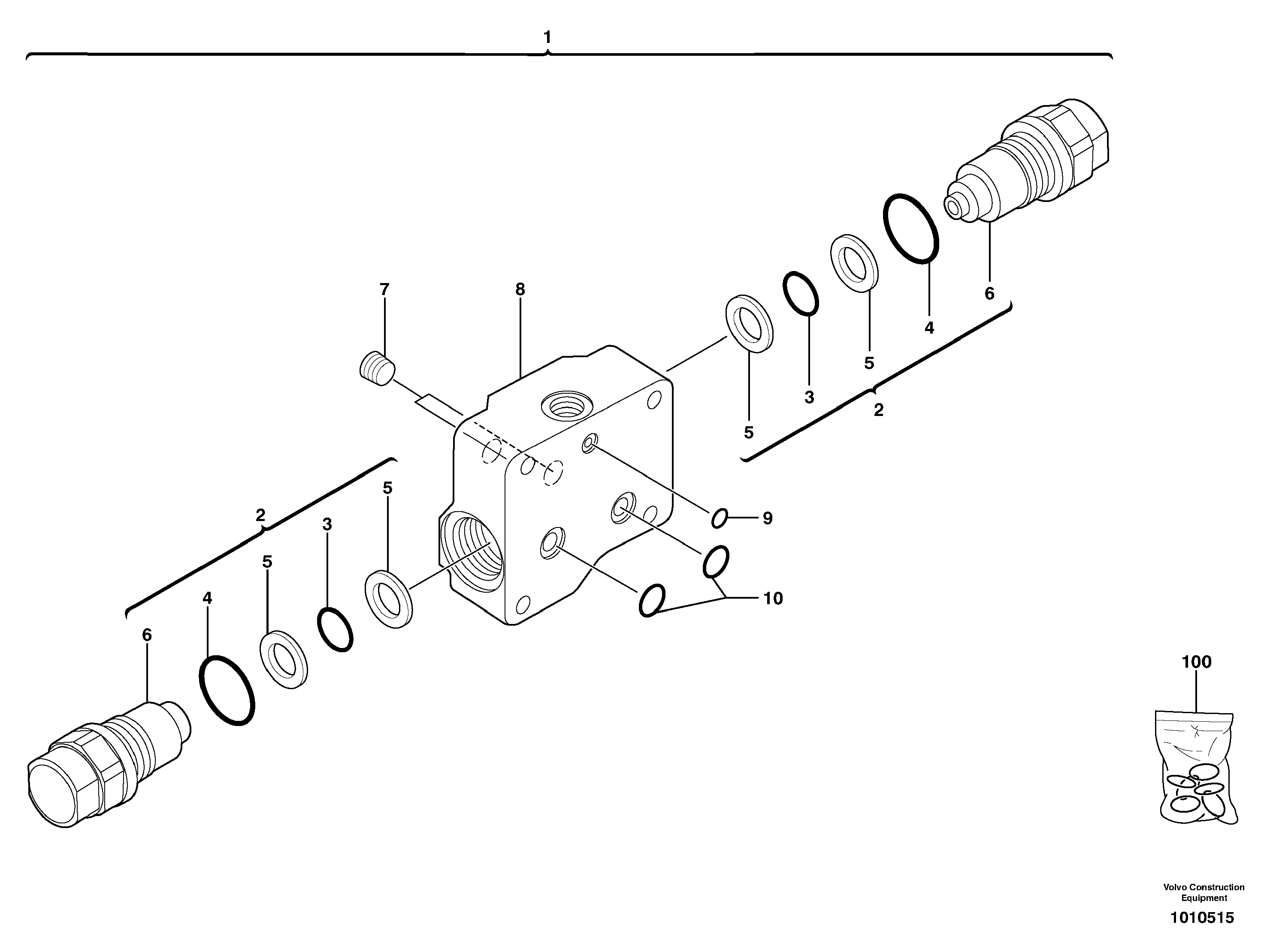 Balancing valve ( travelling ) — volvo parts diagram