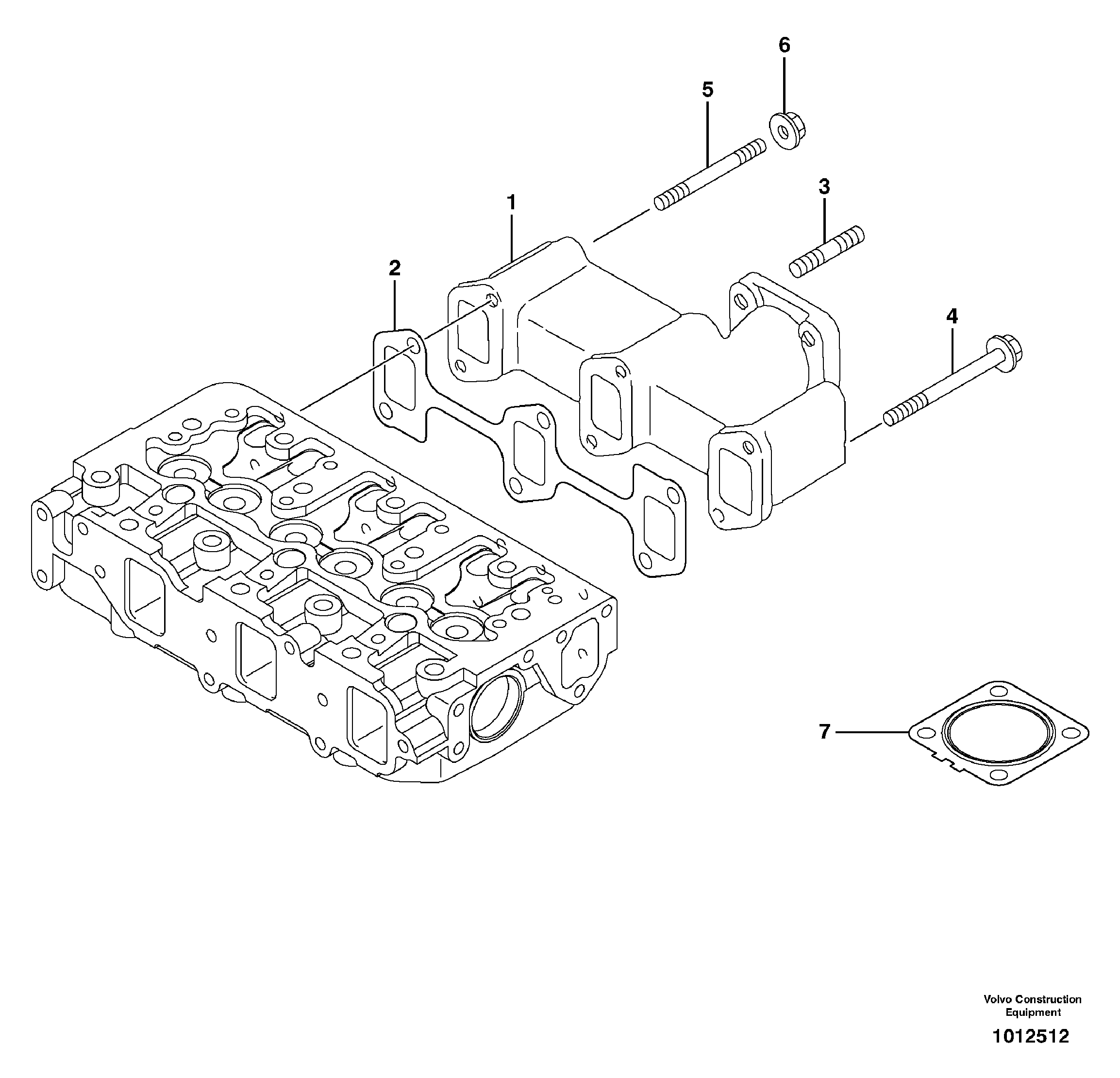 Exhaust manifold — volvo parts diagram