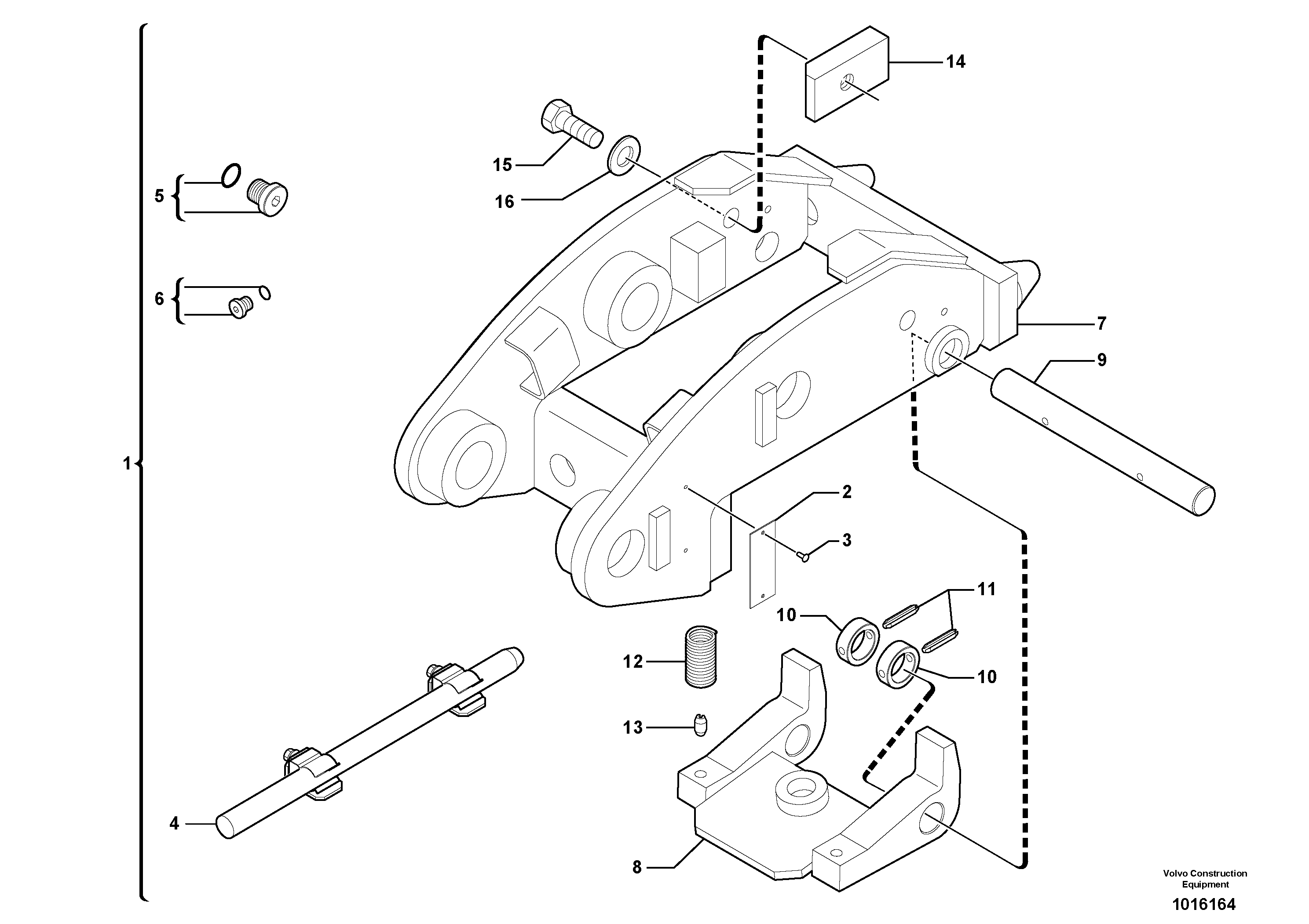 Tool holder / mechanical control — volvo parts diagram