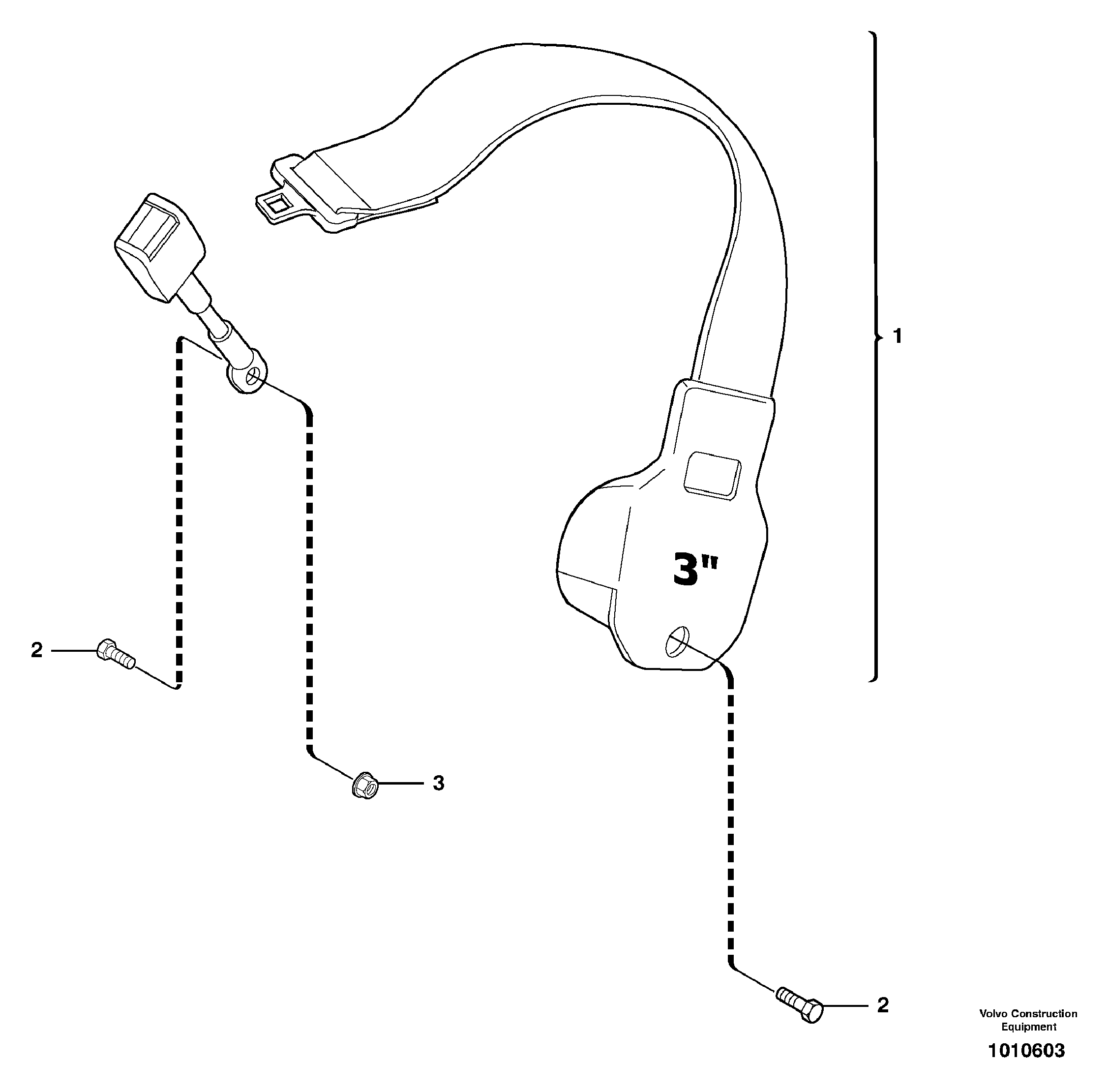 Safety belt 3 " — volvo parts diagram