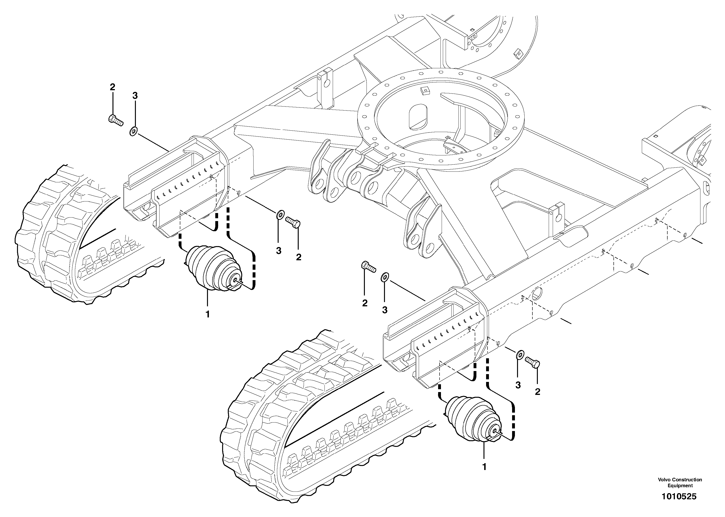 Lower roller ( rubber tracks ) — volvo parts diagram