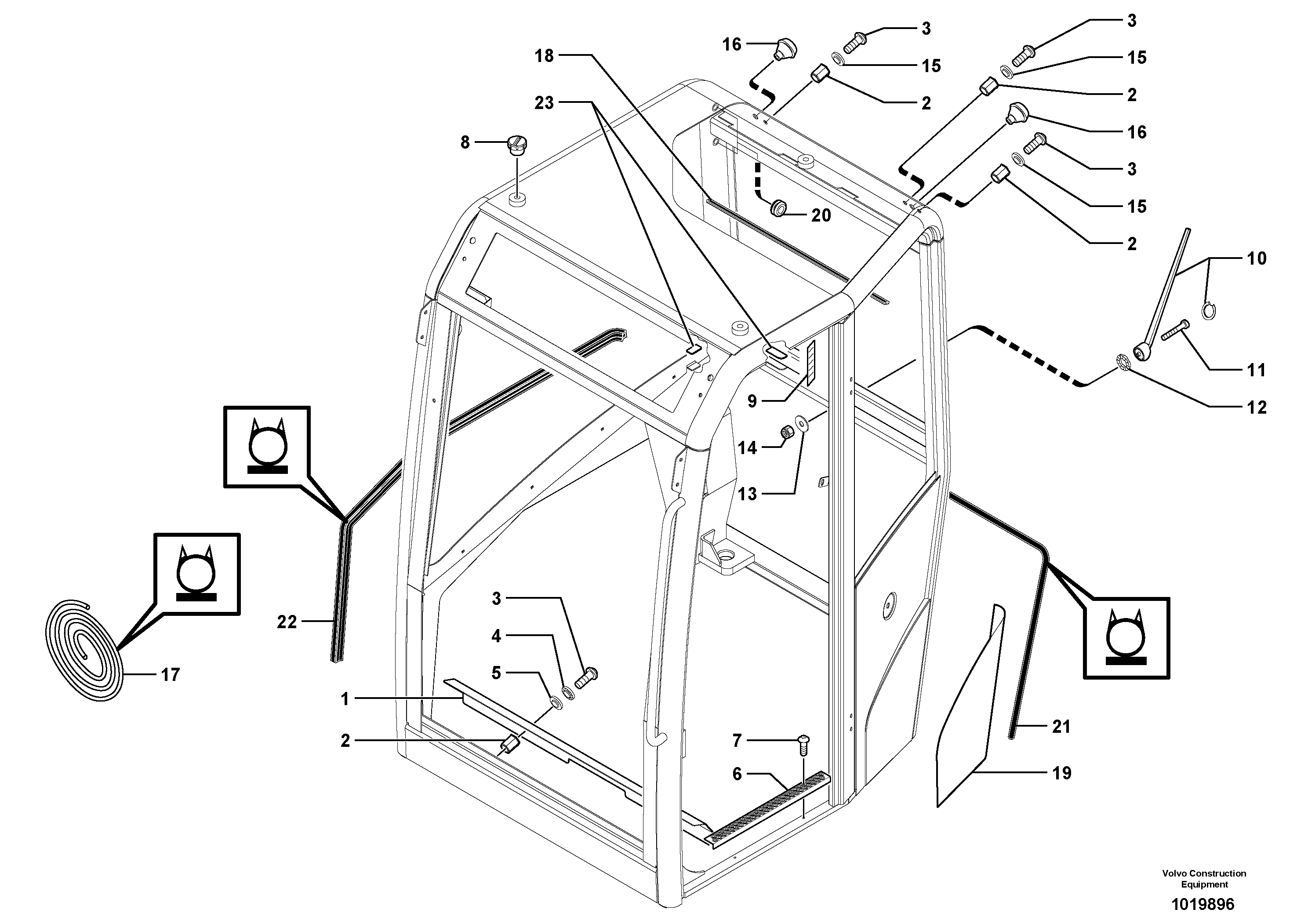 Cab : accessories / fastening — volvo parts diagram