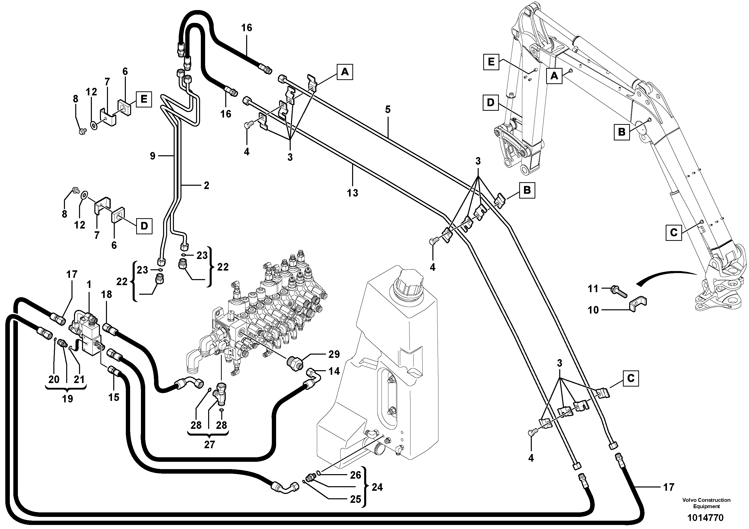 Hyd. circuit (quickfit/double-acting) — volvo parts diagram