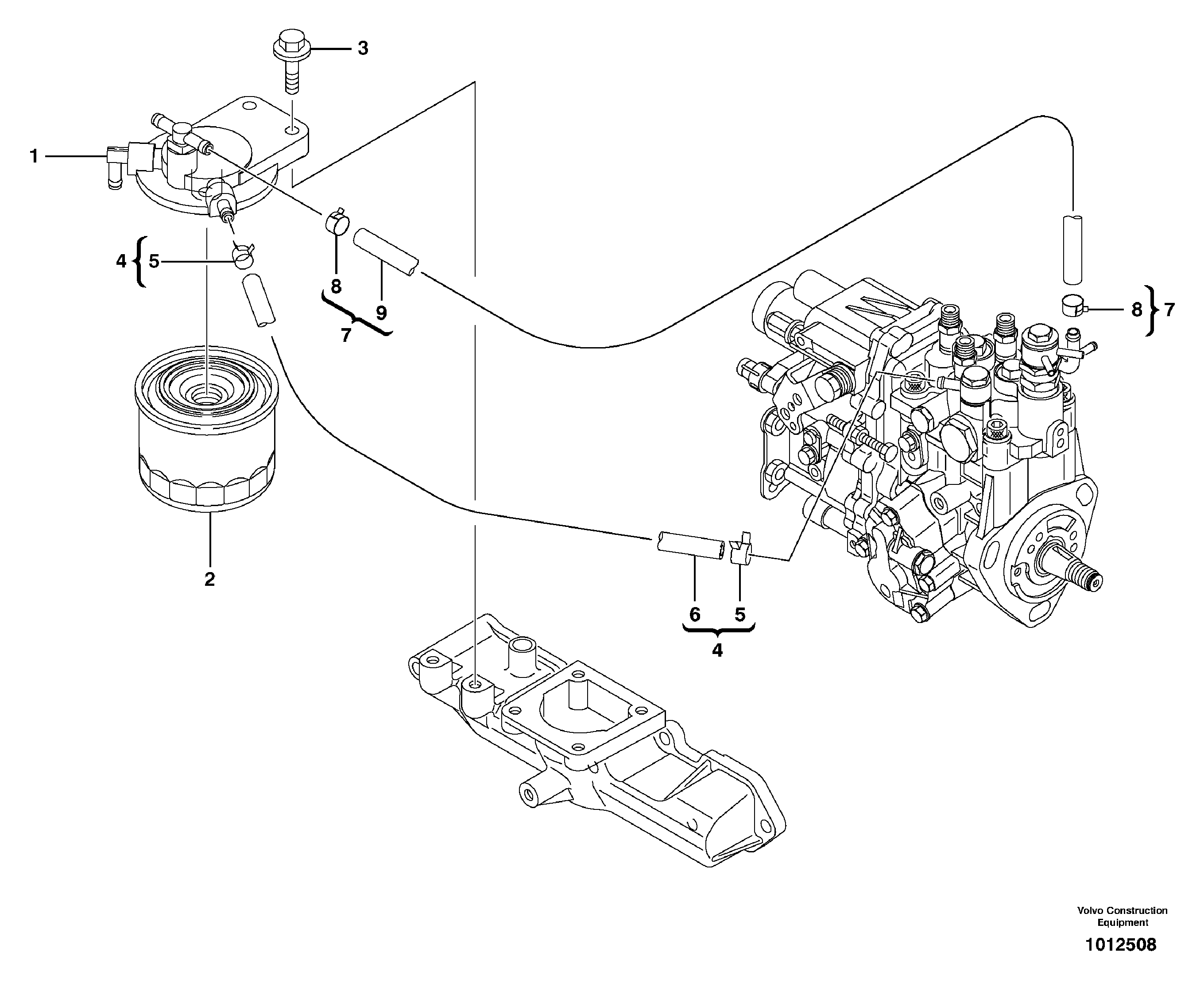 Fuel filter — volvo parts diagram
