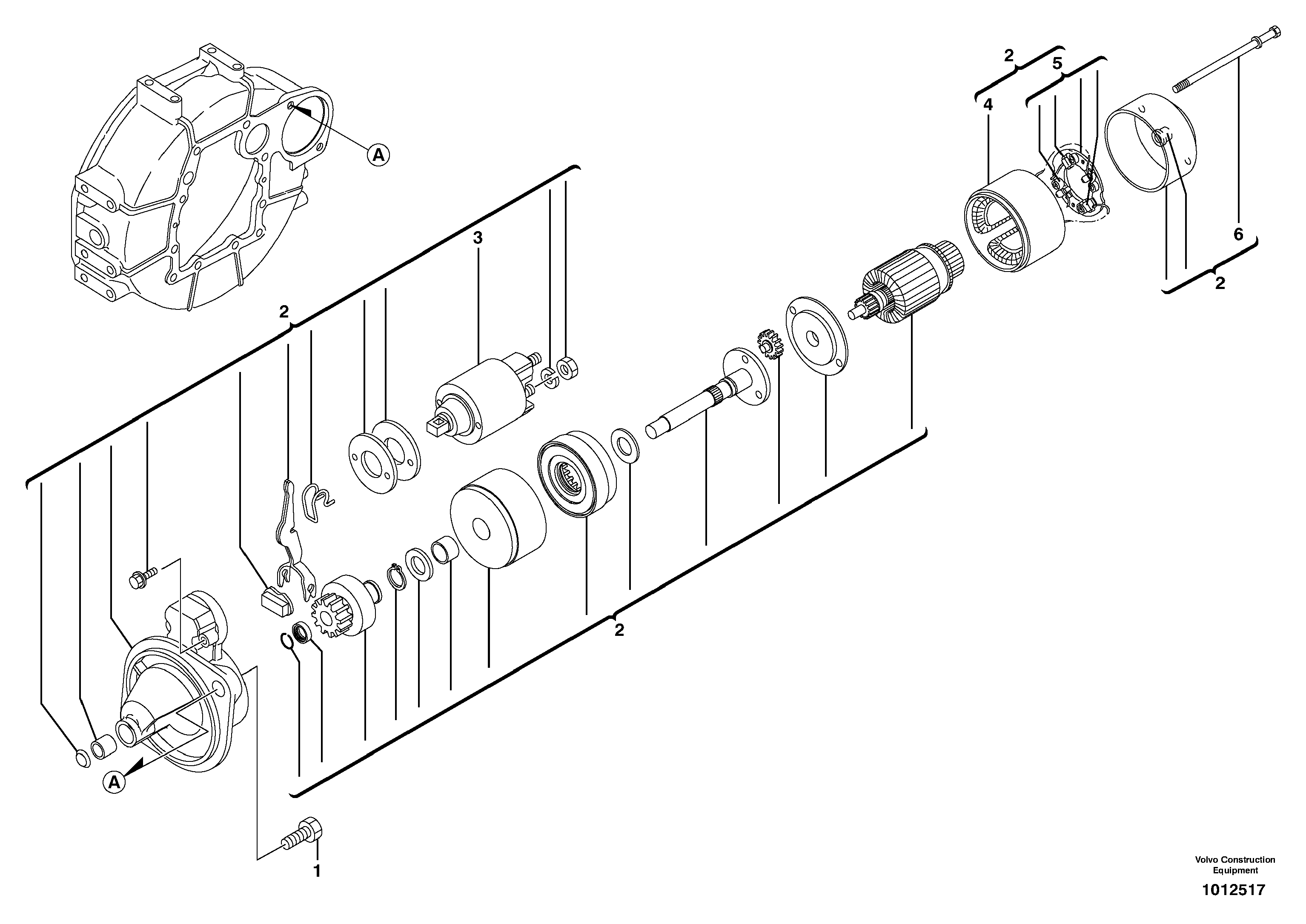 Starter motor — volvo parts diagram