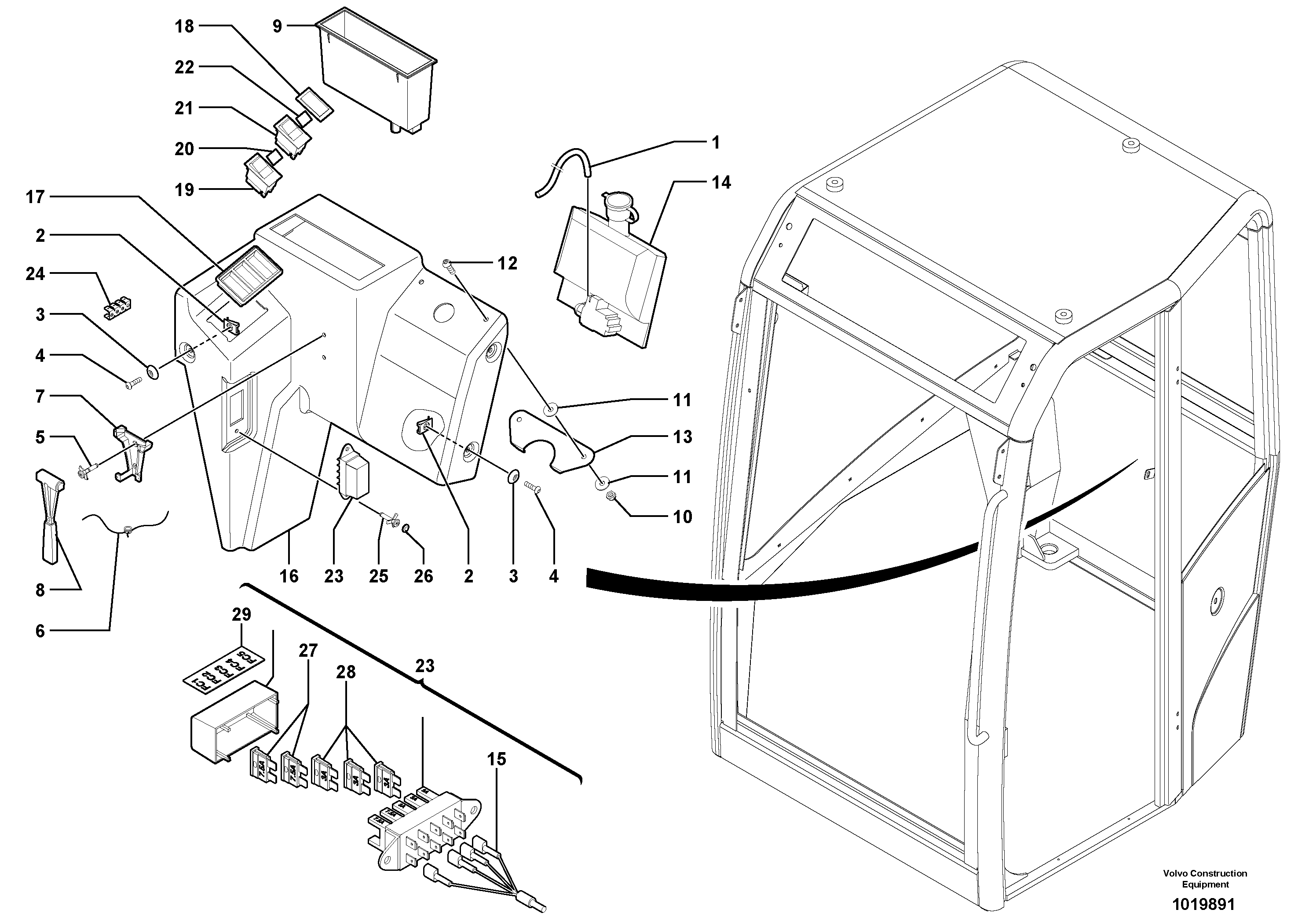 Cab : console — volvo parts diagram