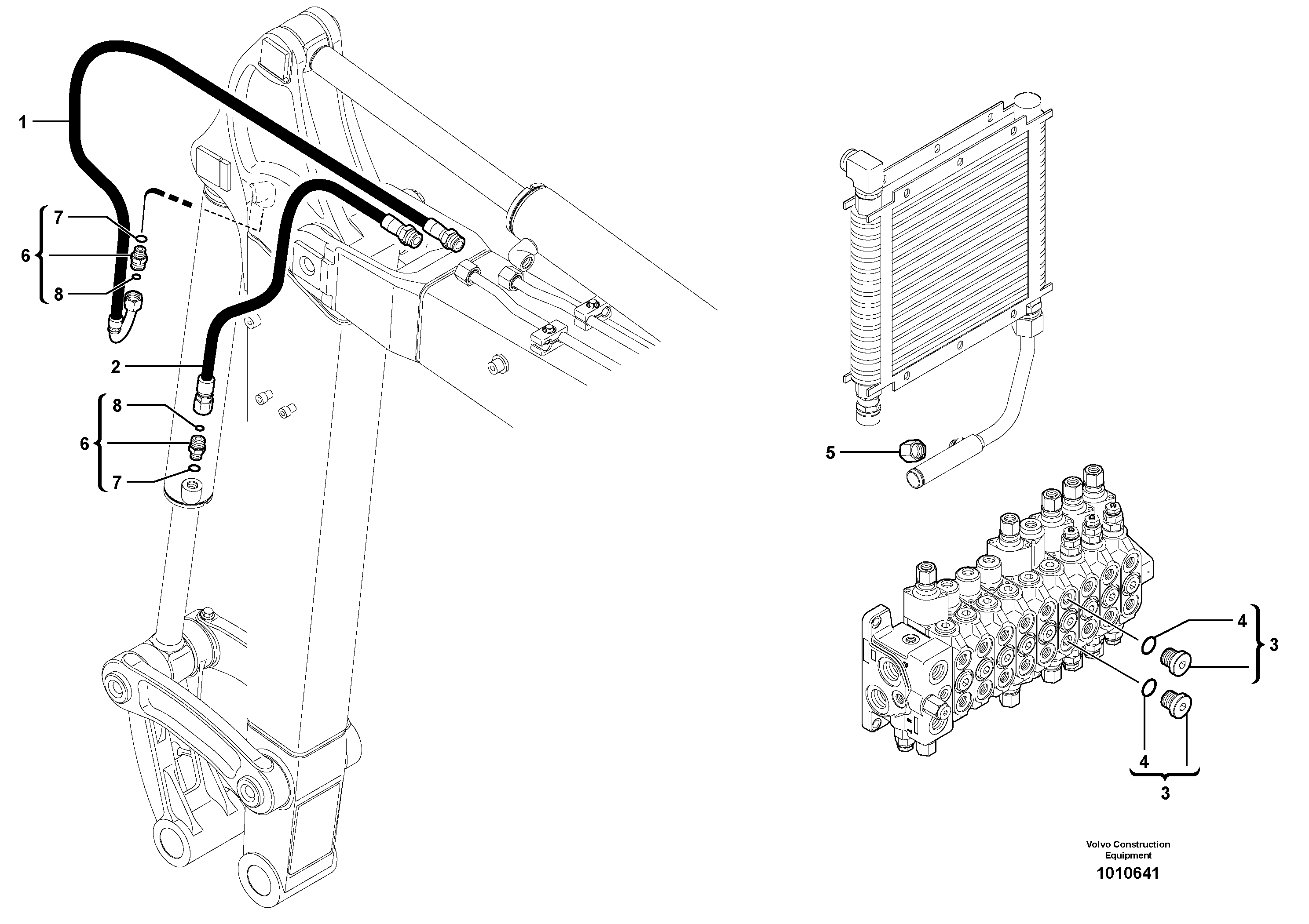 Hydraulic circuit ( dipper arm ) — volvo parts diagram