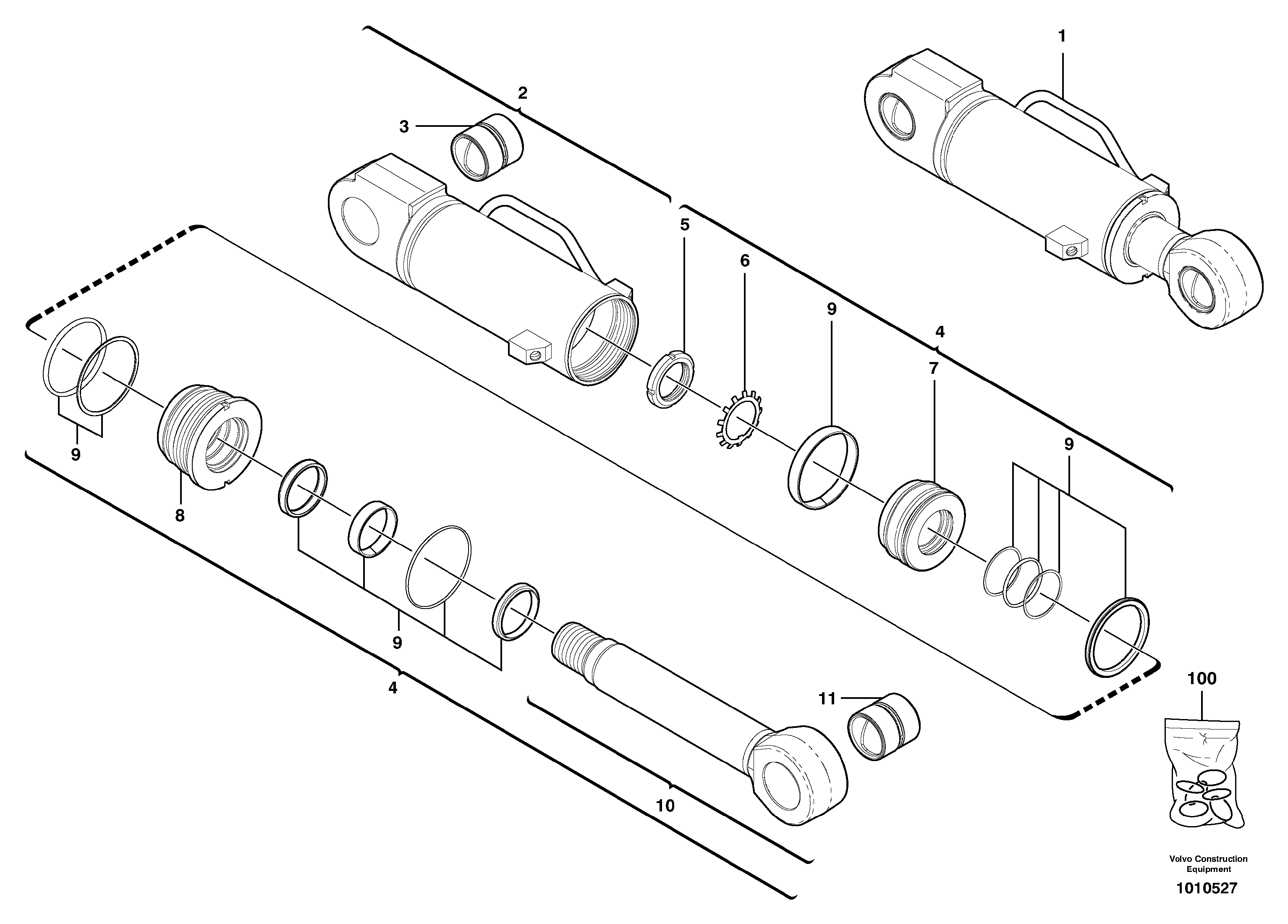 Dozer blade cylinder — volvo parts diagram