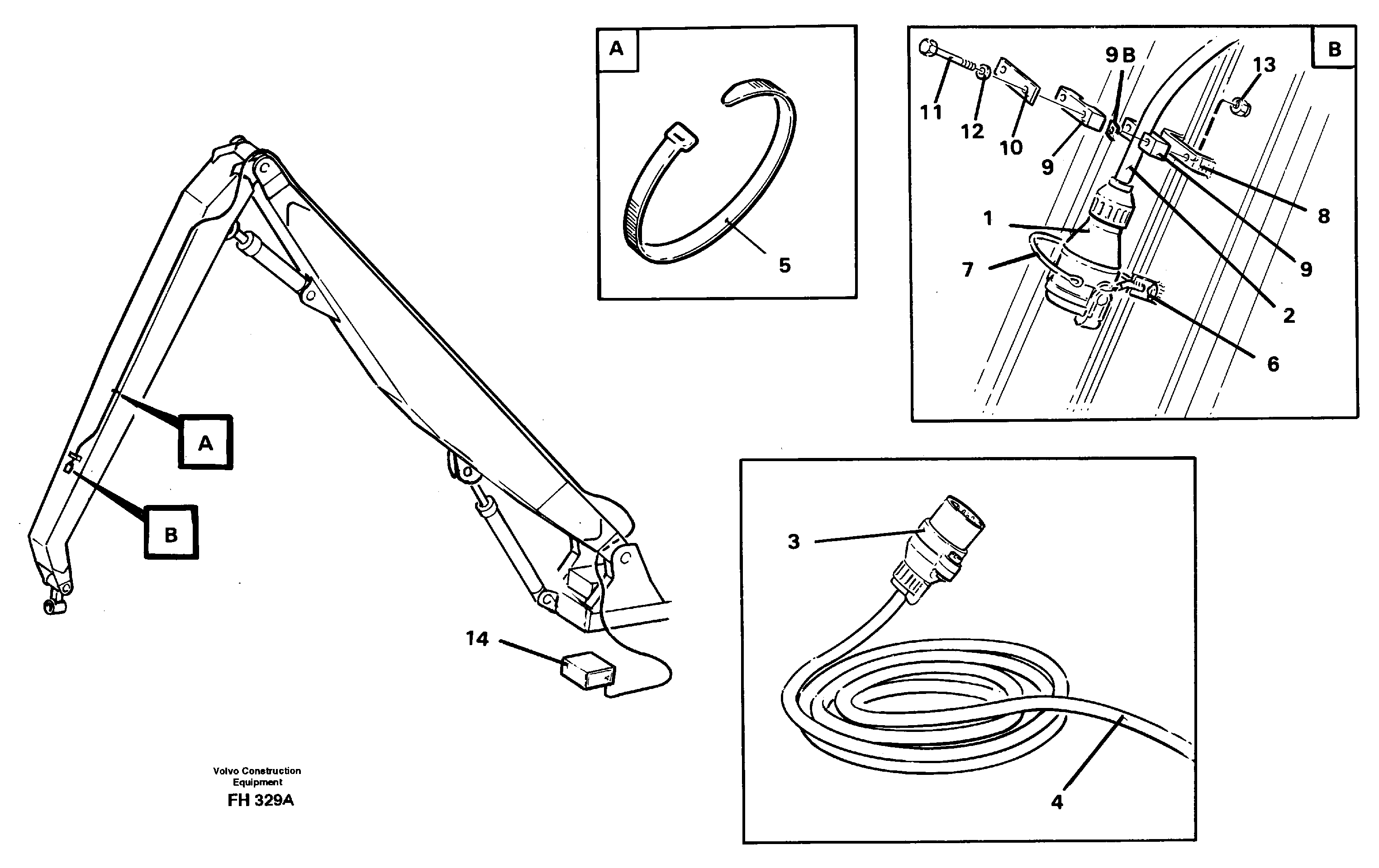 Magnet equipment Ohio, electric installation on handling boom and arm  14263259 — volvo parts diagram
