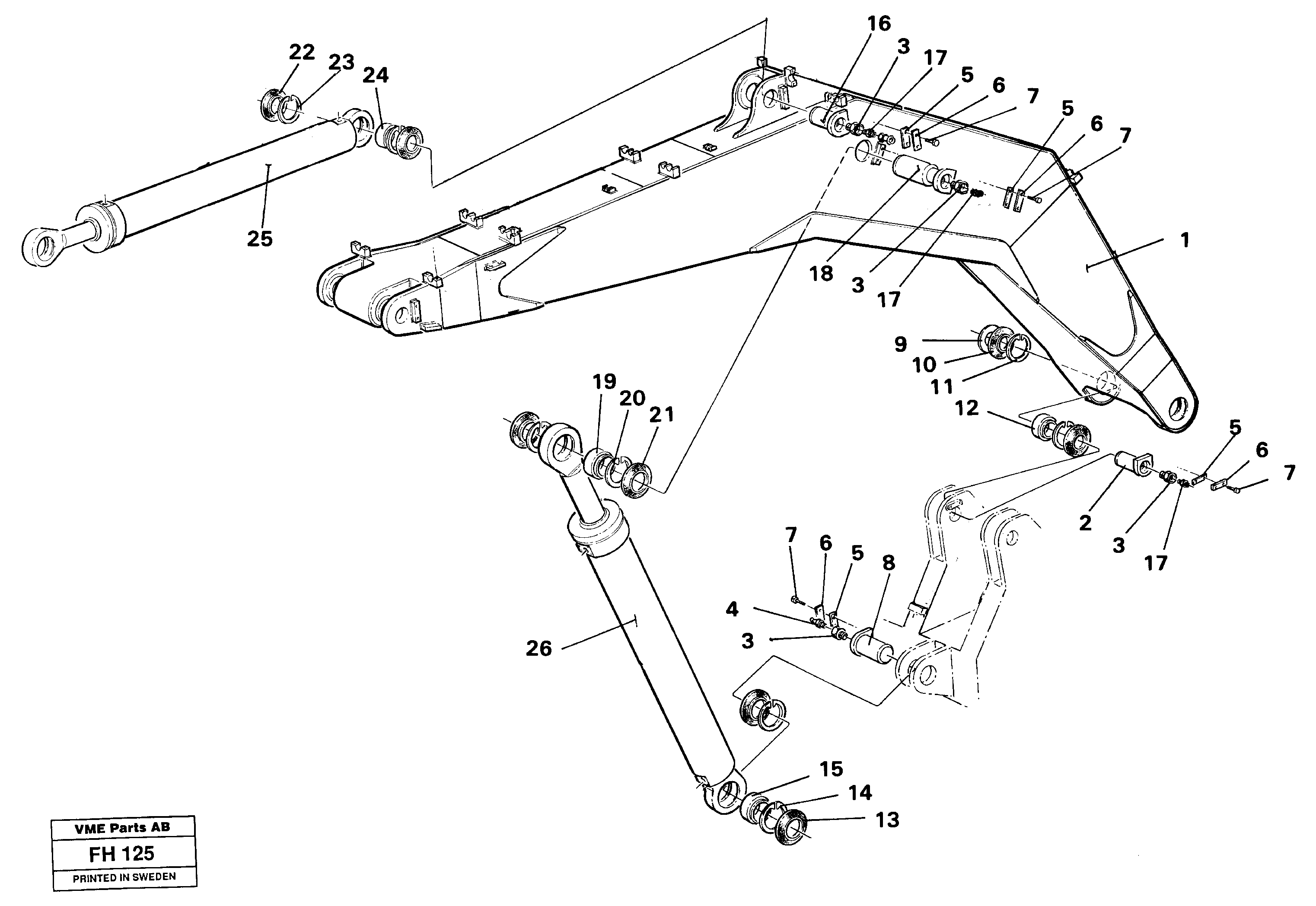 Backhoe boom — volvo parts diagram