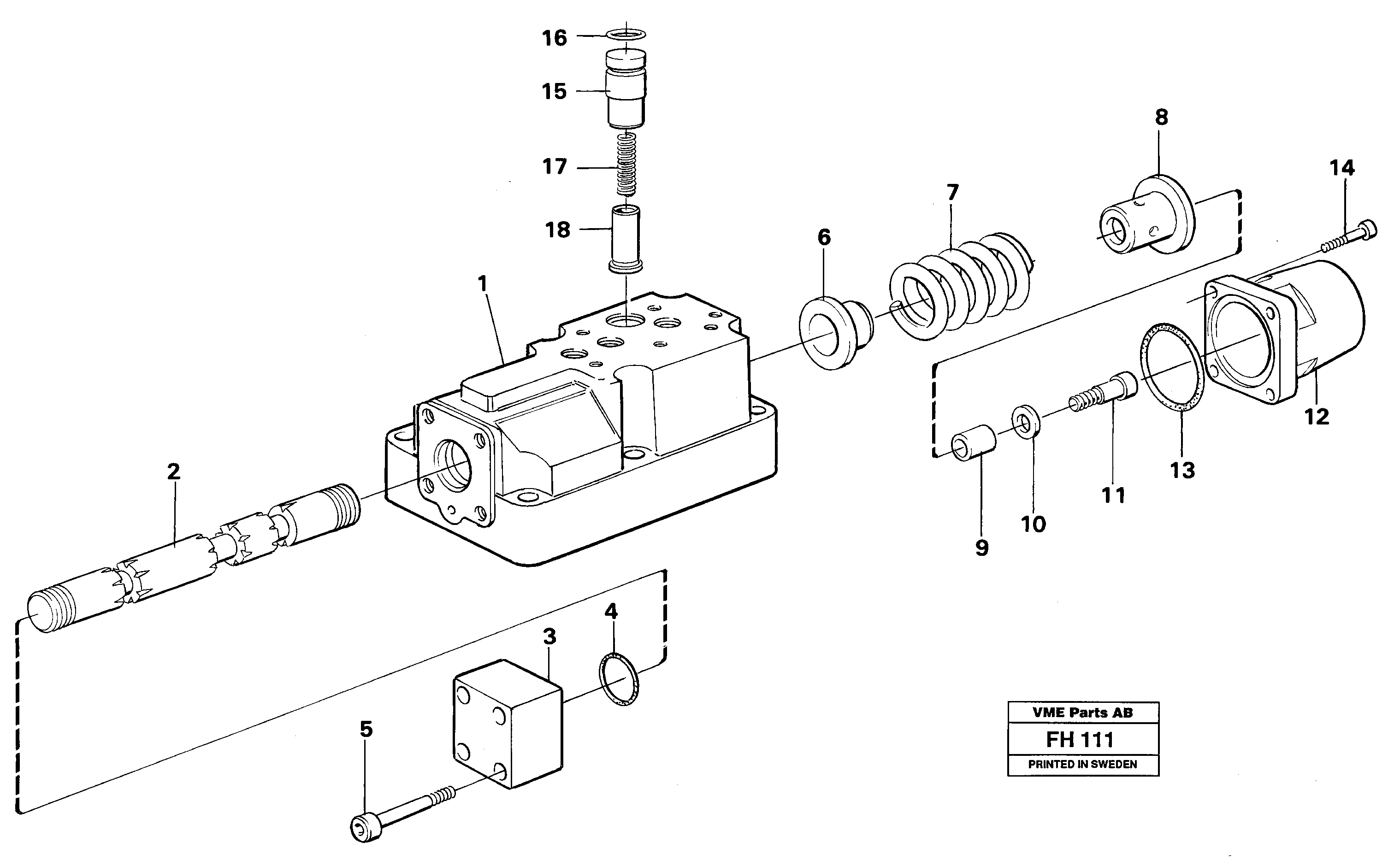 Four-way valve bucket, primary — volvo parts diagram