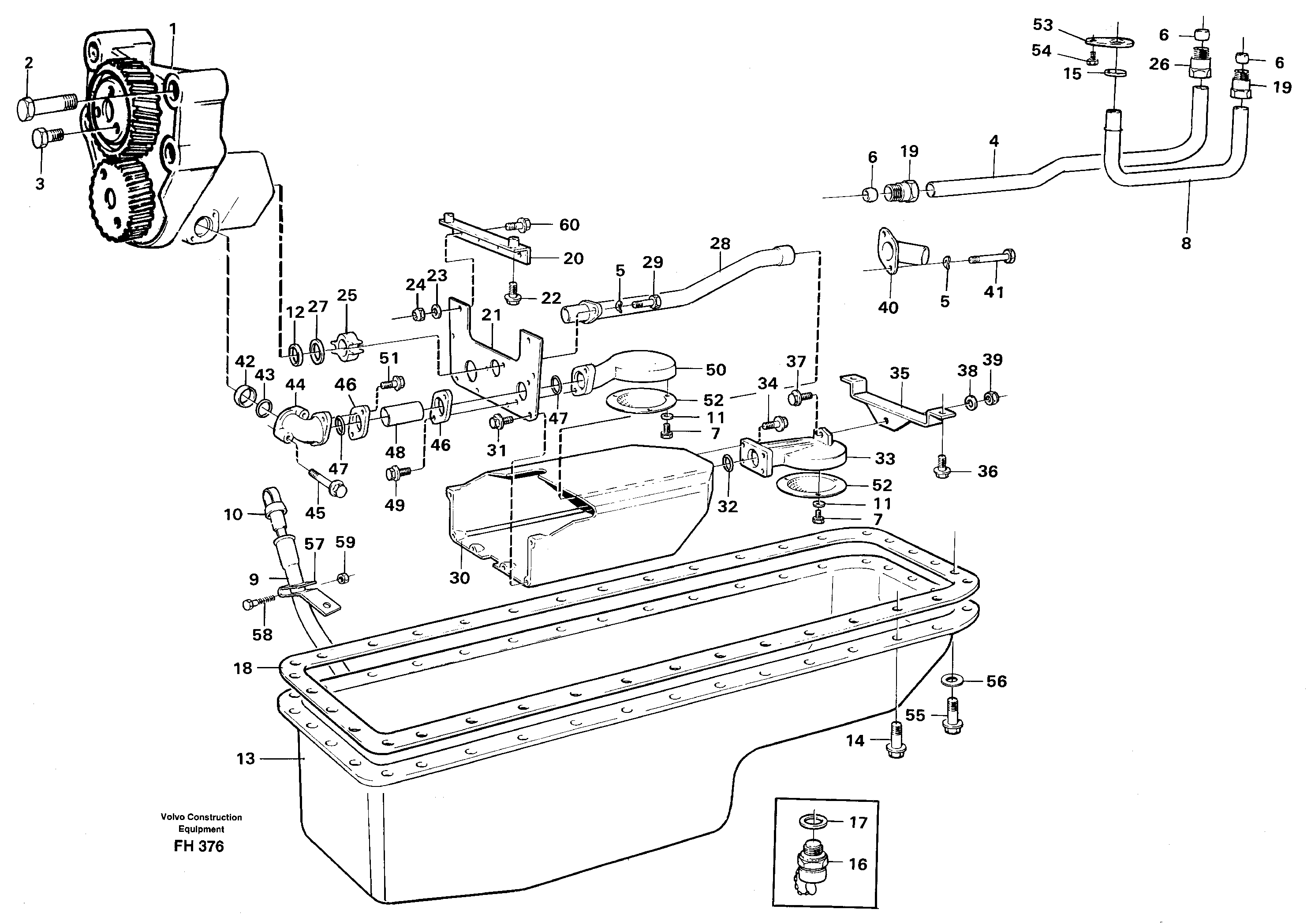 Lubricating oil system  TD 71 GE, TD 71 ACE, ENG 77856- — volvo parts diagram