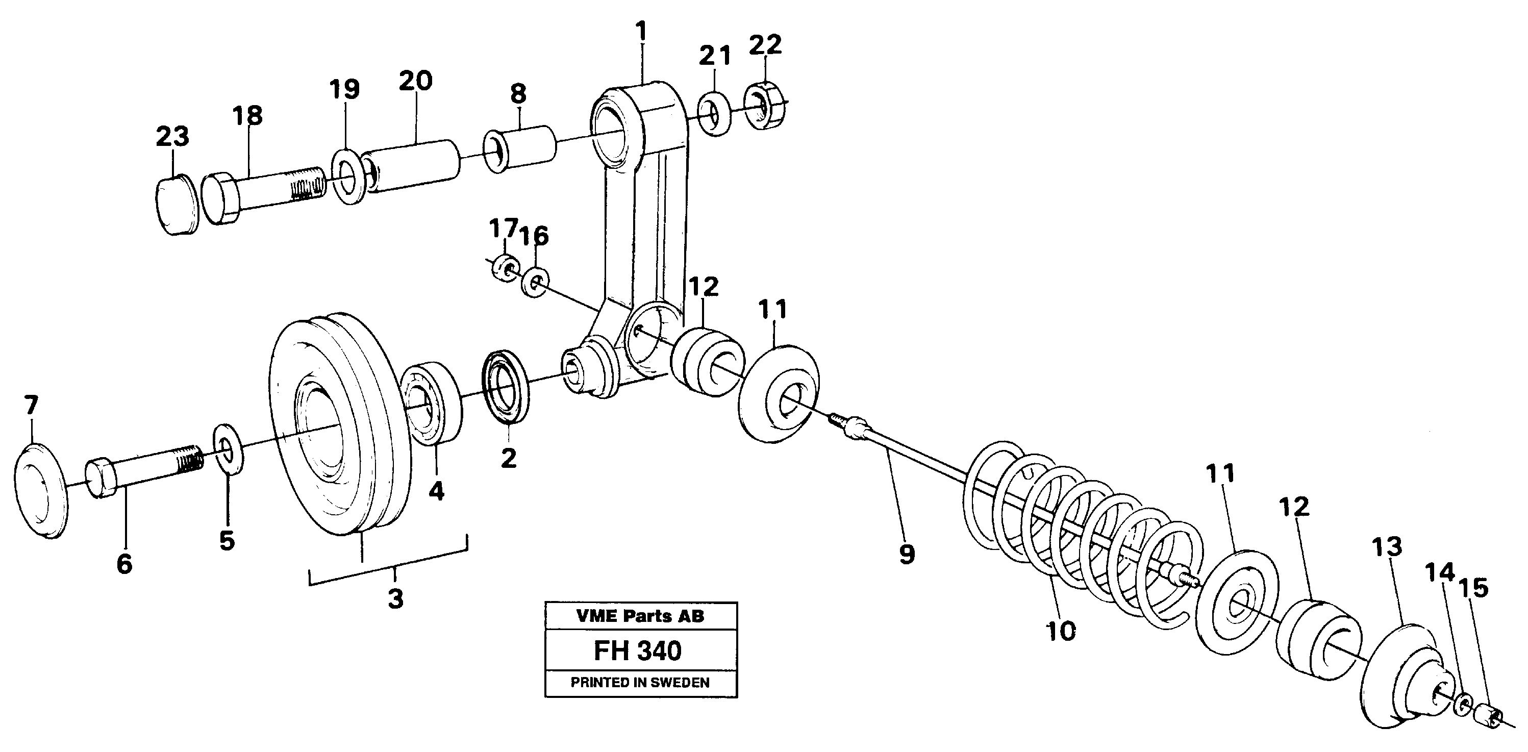 Automatic belt tensioner with fitting parts — volvo parts diagram