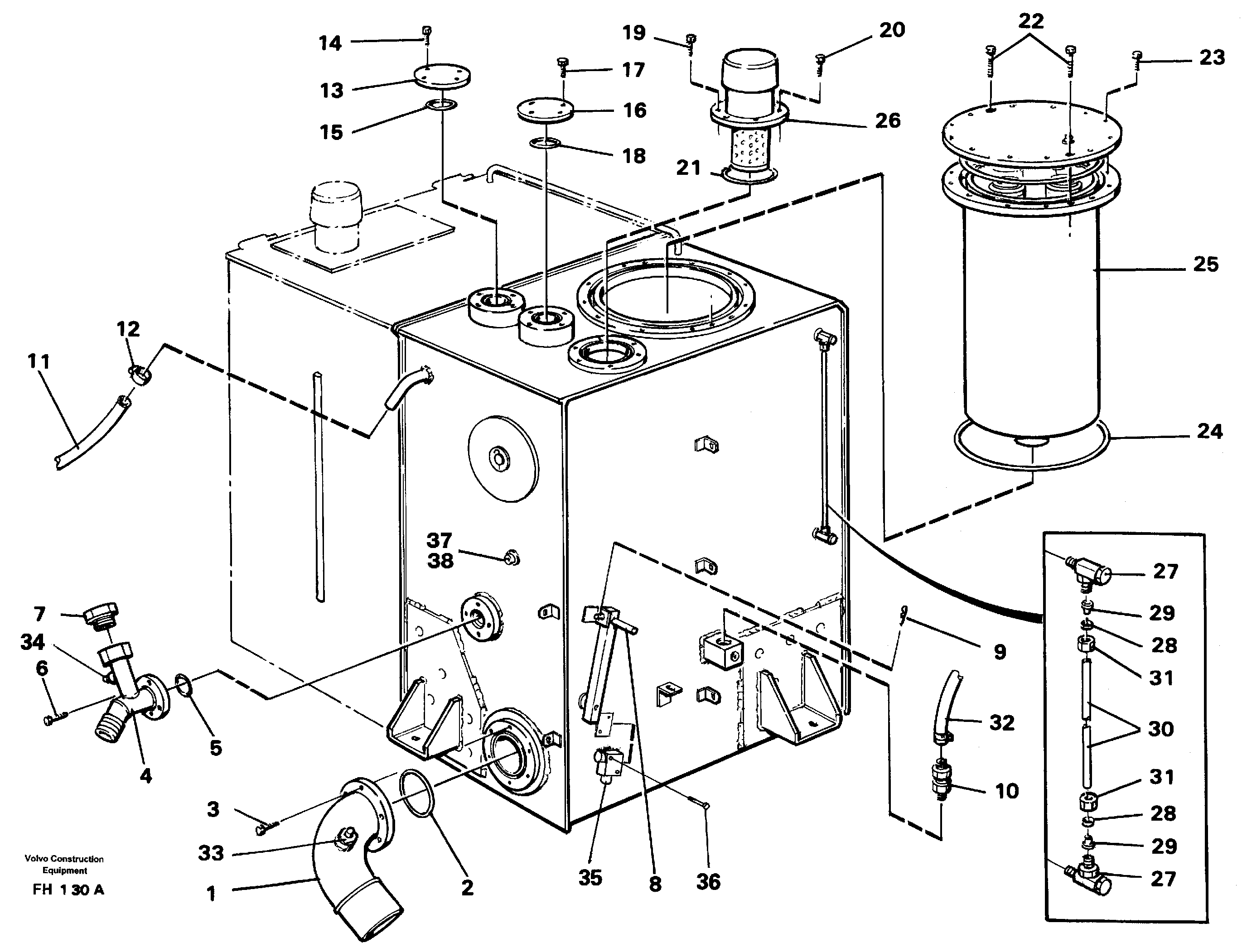 Hydraulic oil tank — volvo parts diagram