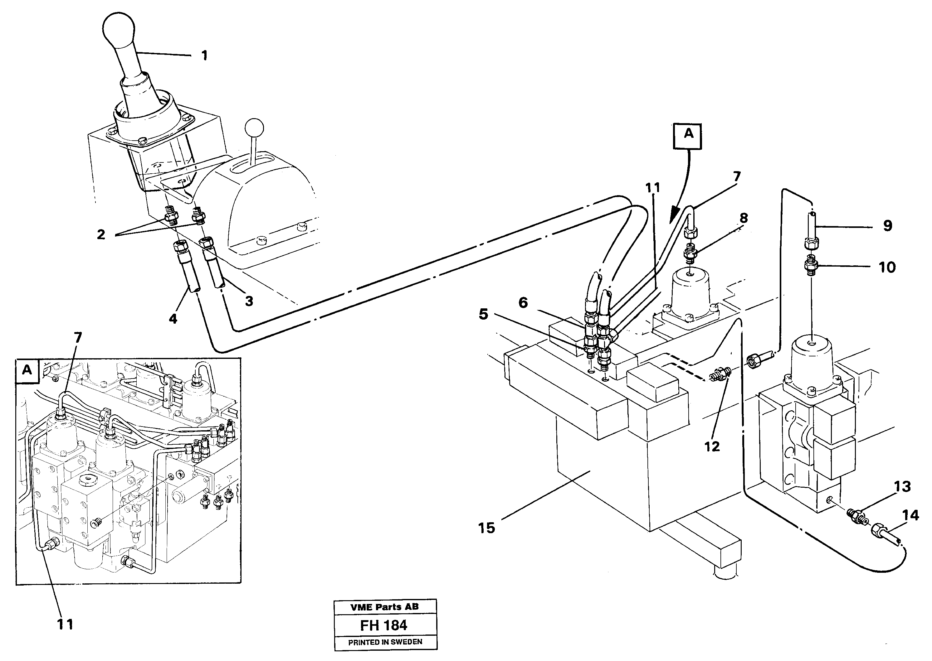 Servo hydraulics, Bucket — volvo parts diagram
