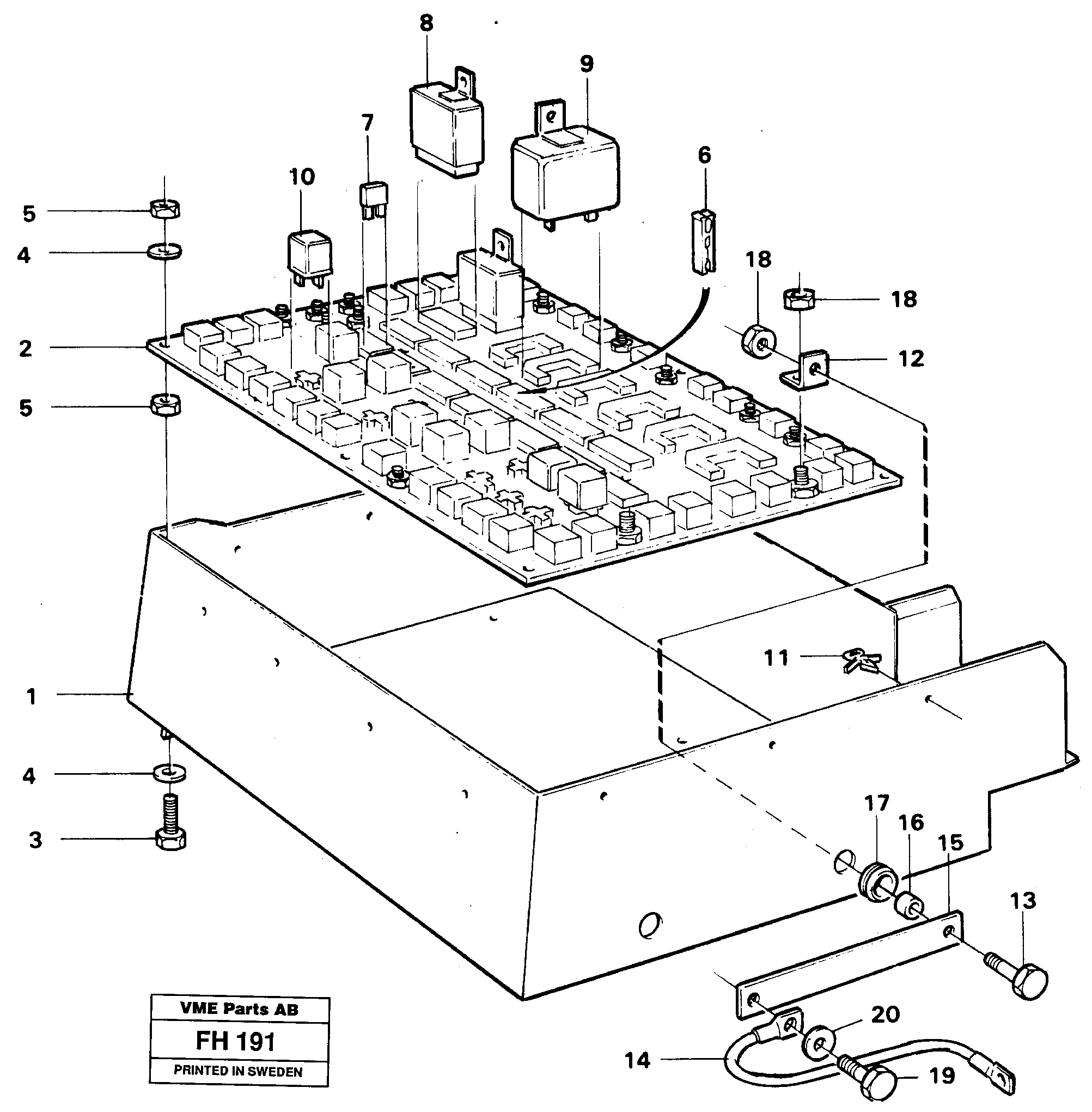 Electrical distribution box — volvo parts diagram