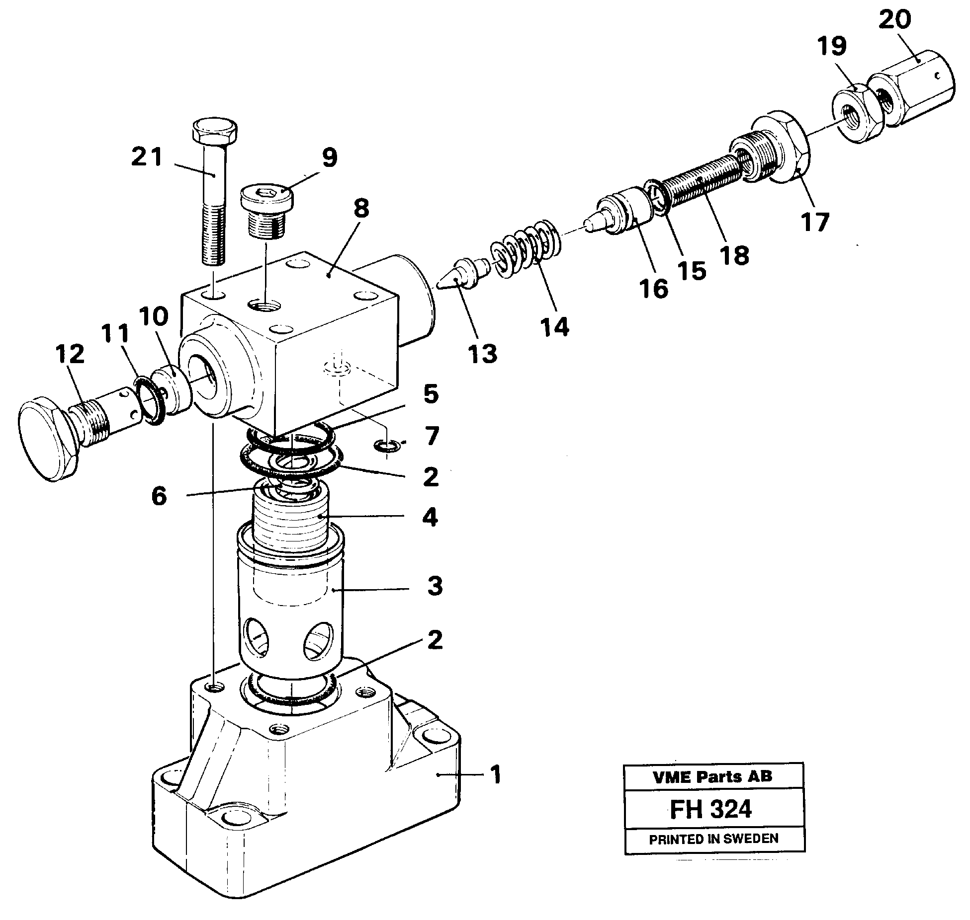 Pressure limiting valve  14263259 — volvo parts diagram