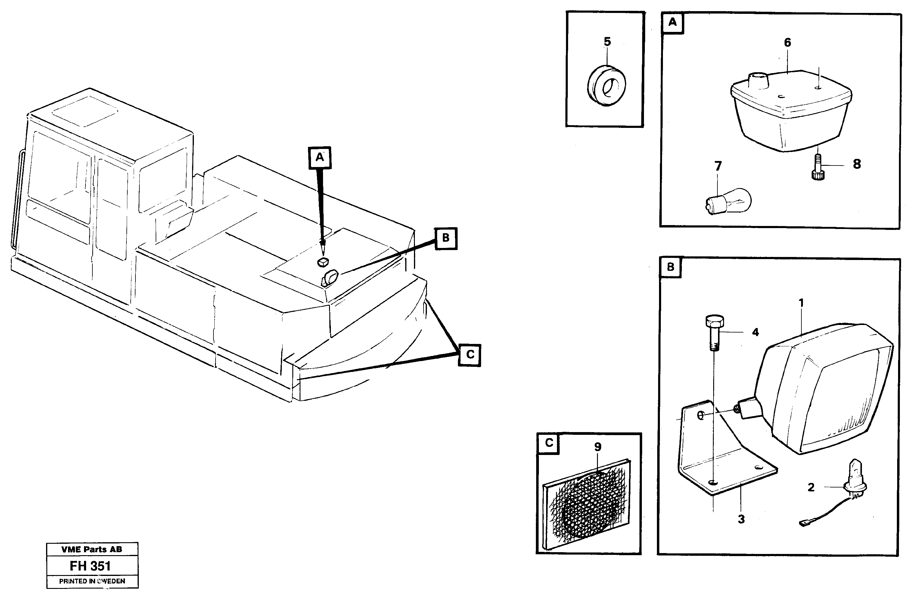 Lighting, rear — volvo parts diagram
