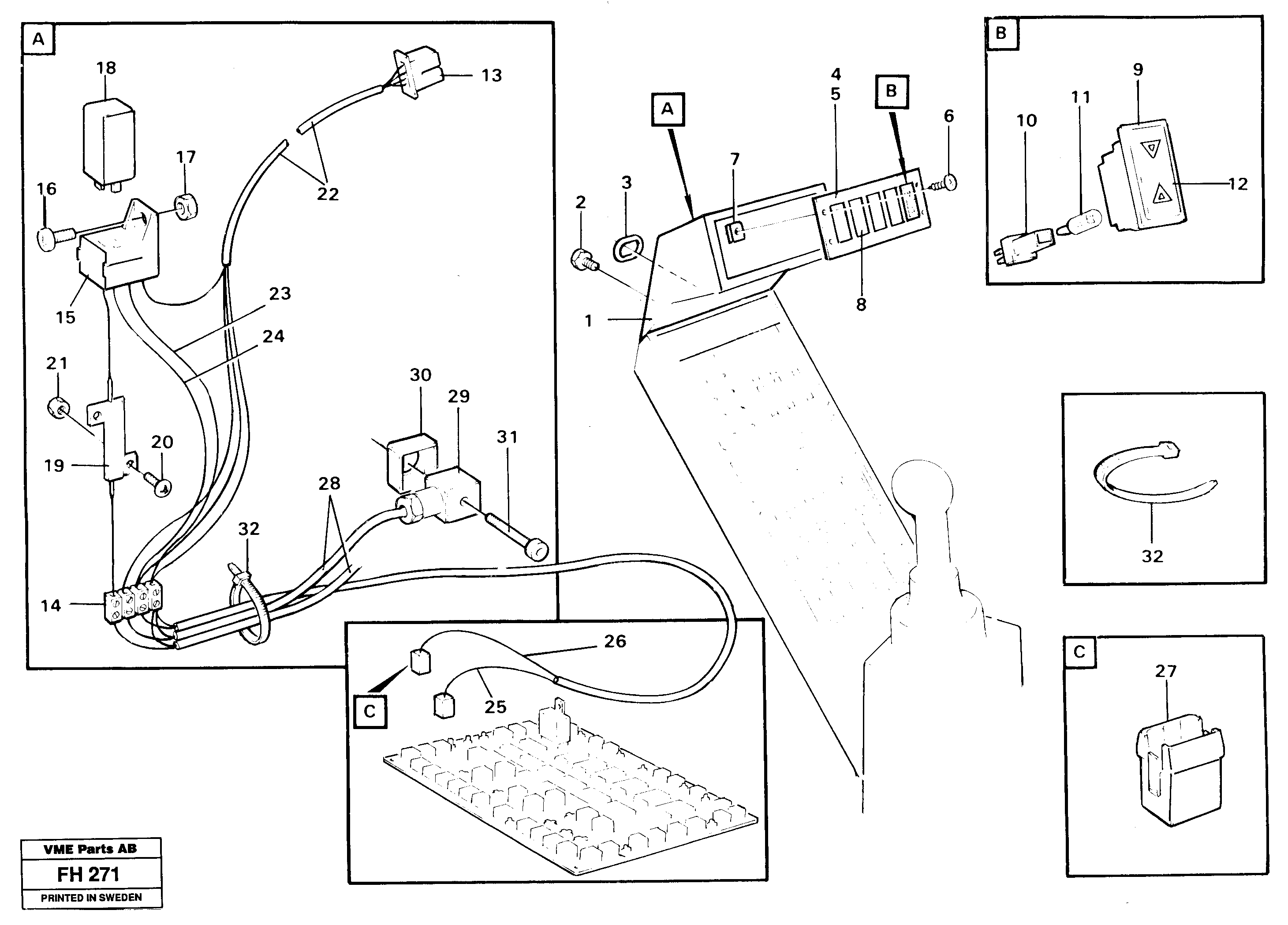 Electric installation for load limiting device — volvo parts diagram