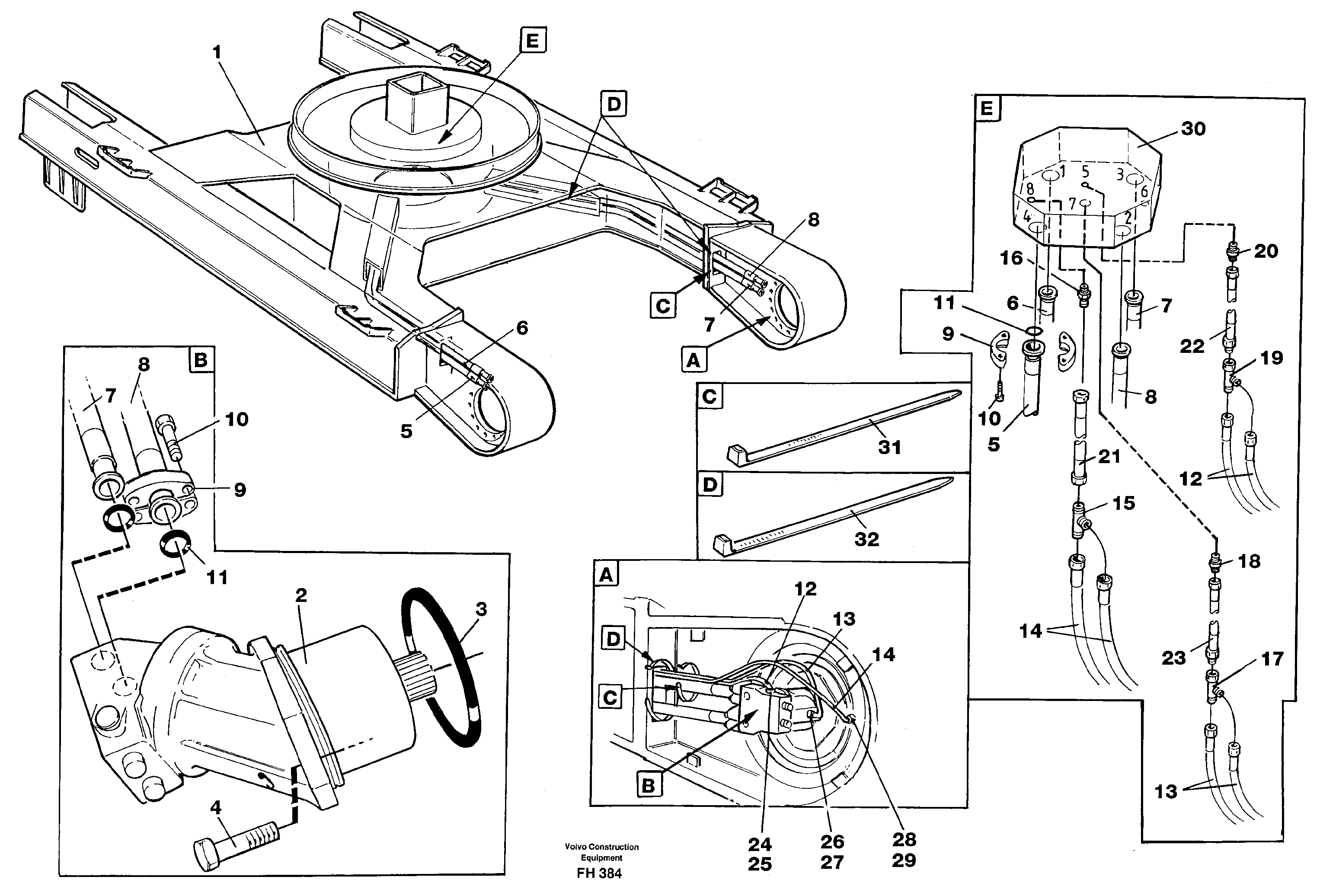 Hydraulic system, transport in undercarrige  SER NO 4901- — volvo parts diagram