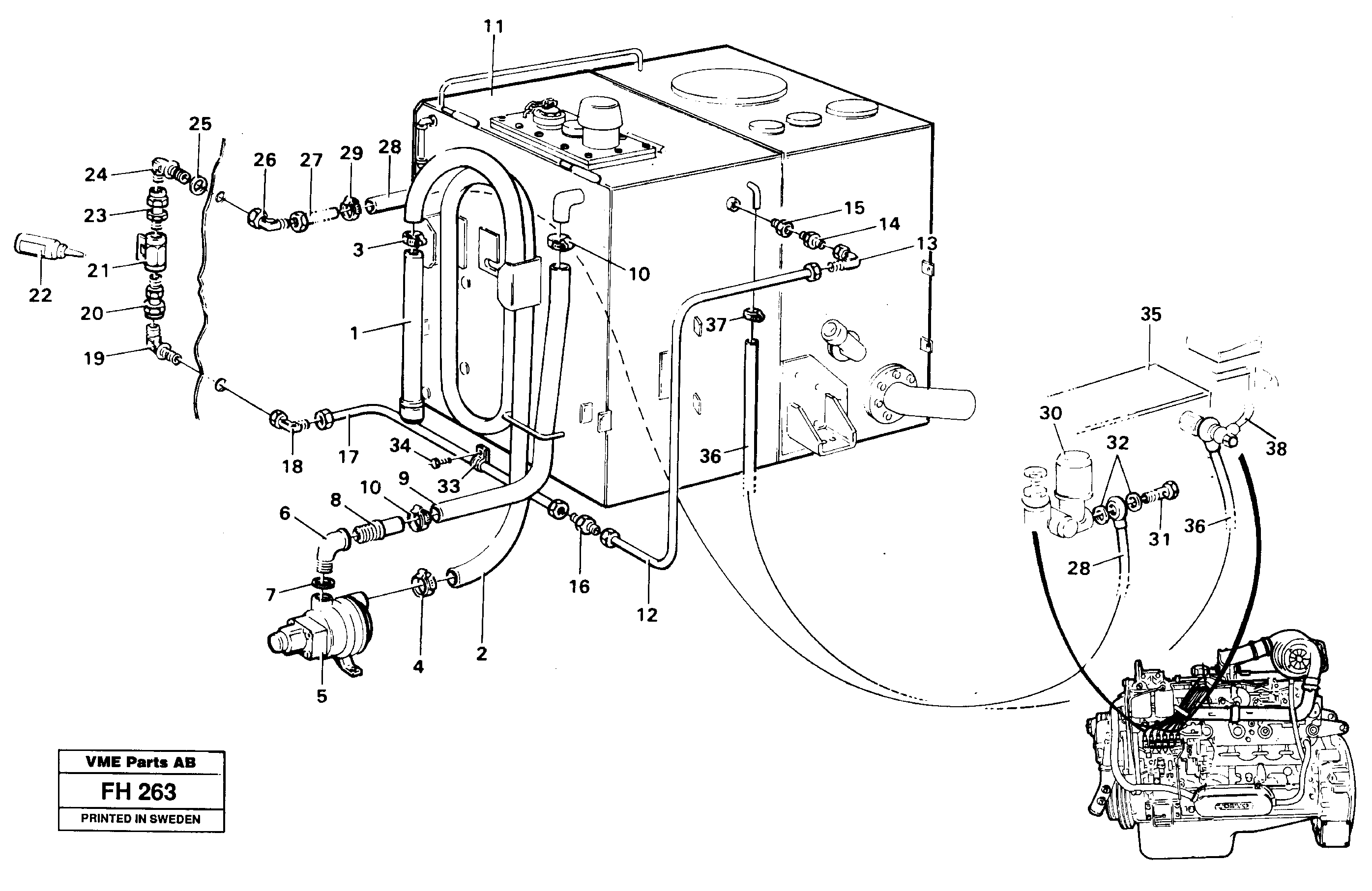 Fuel system — volvo parts diagram