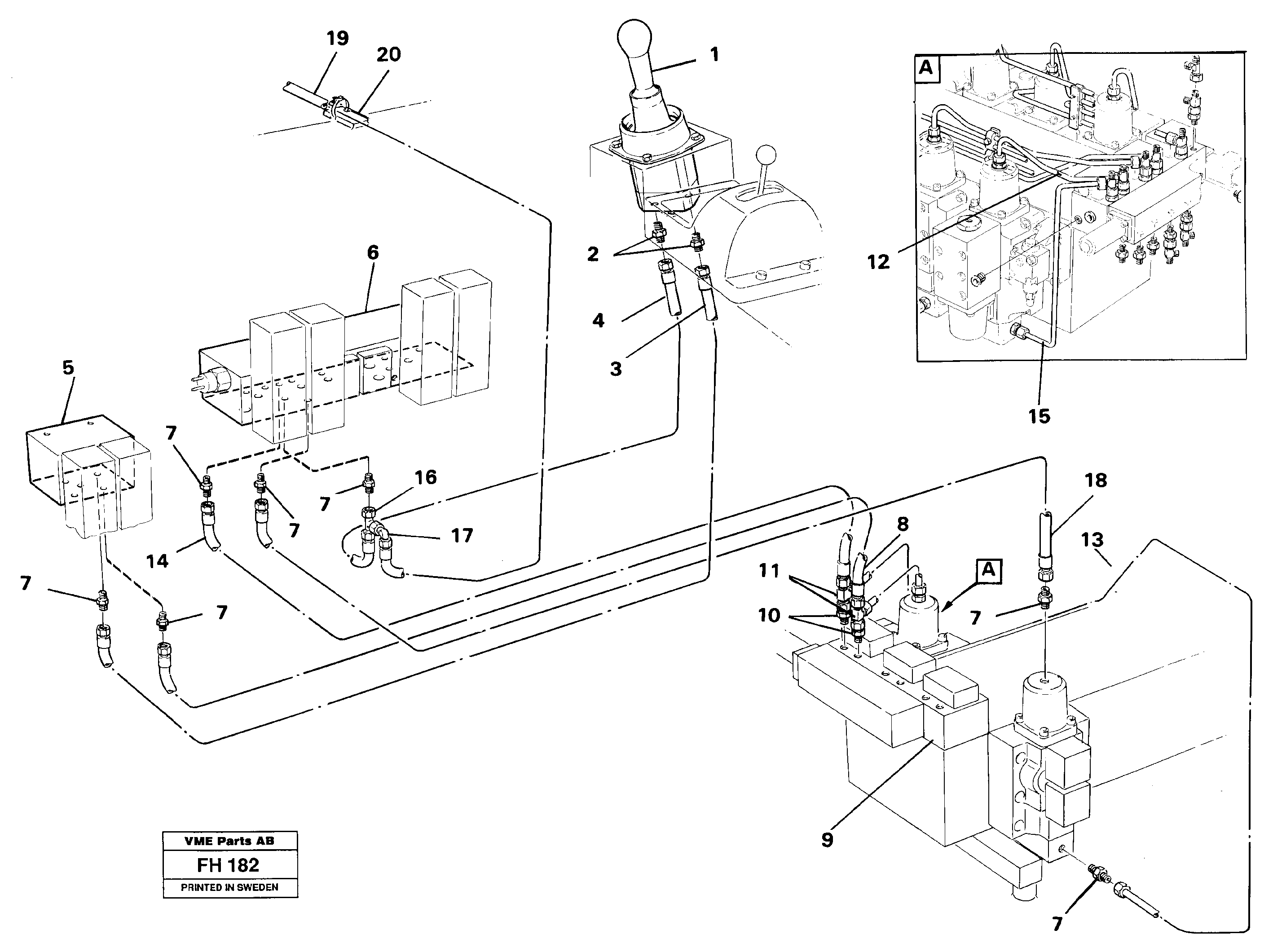 Servo hydraulics, Boom — volvo parts diagram