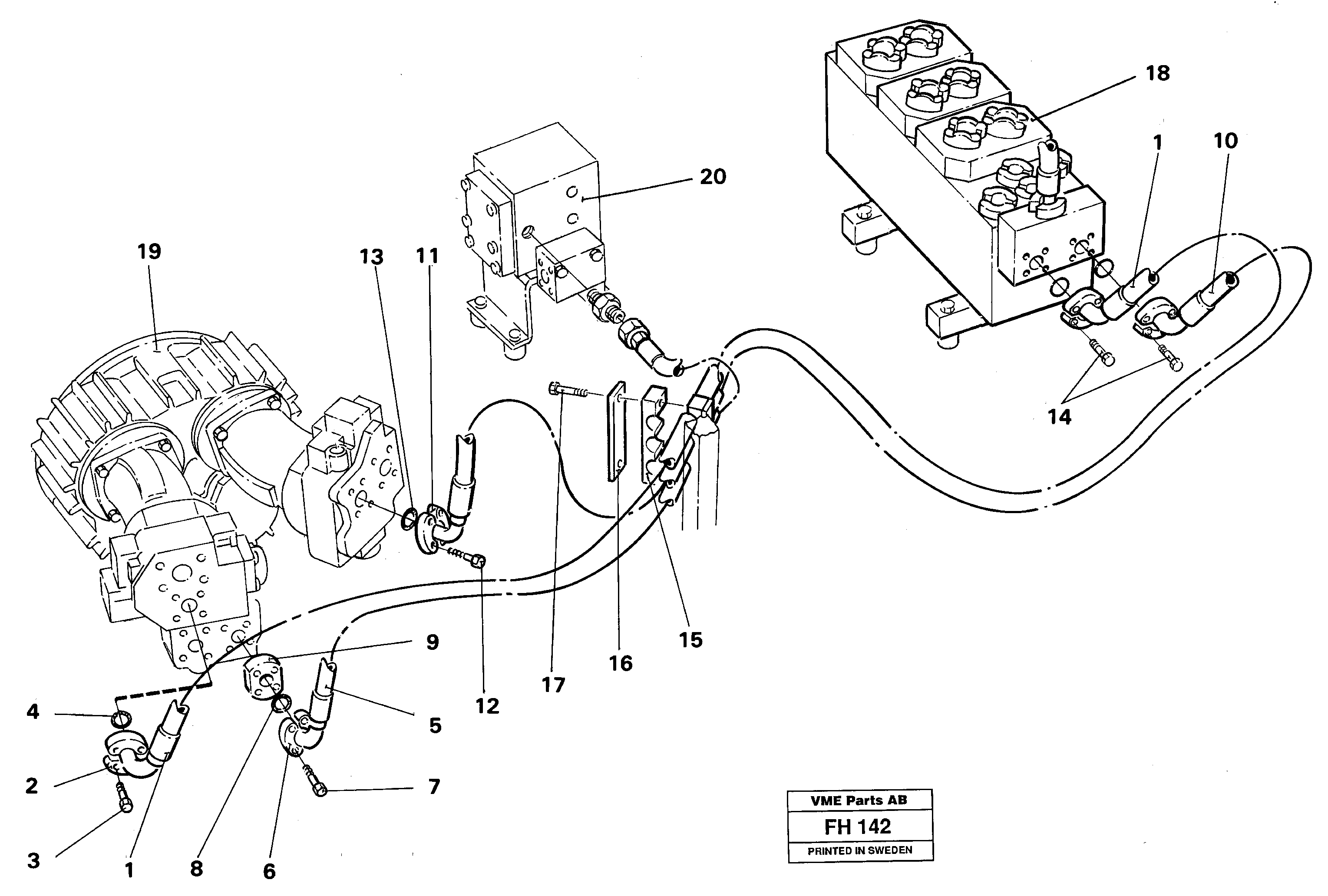 Hydraulic system, feed line — volvo parts diagram