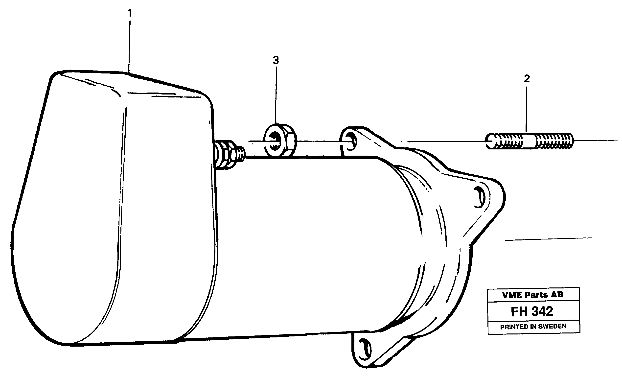 Starter motor with assembling details — volvo parts diagram