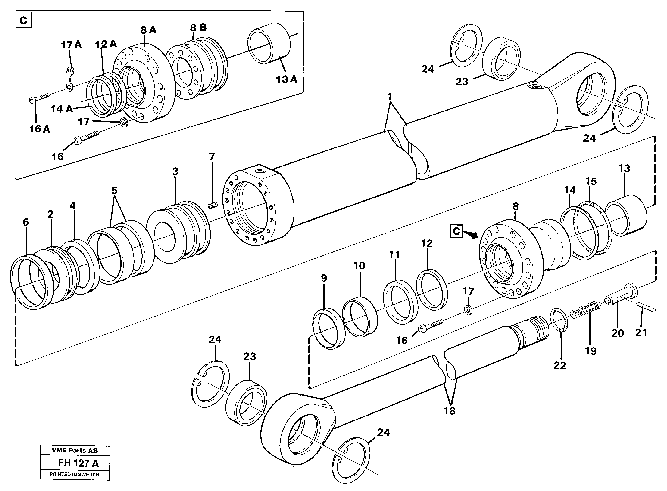Boom cylinder — volvo parts diagram