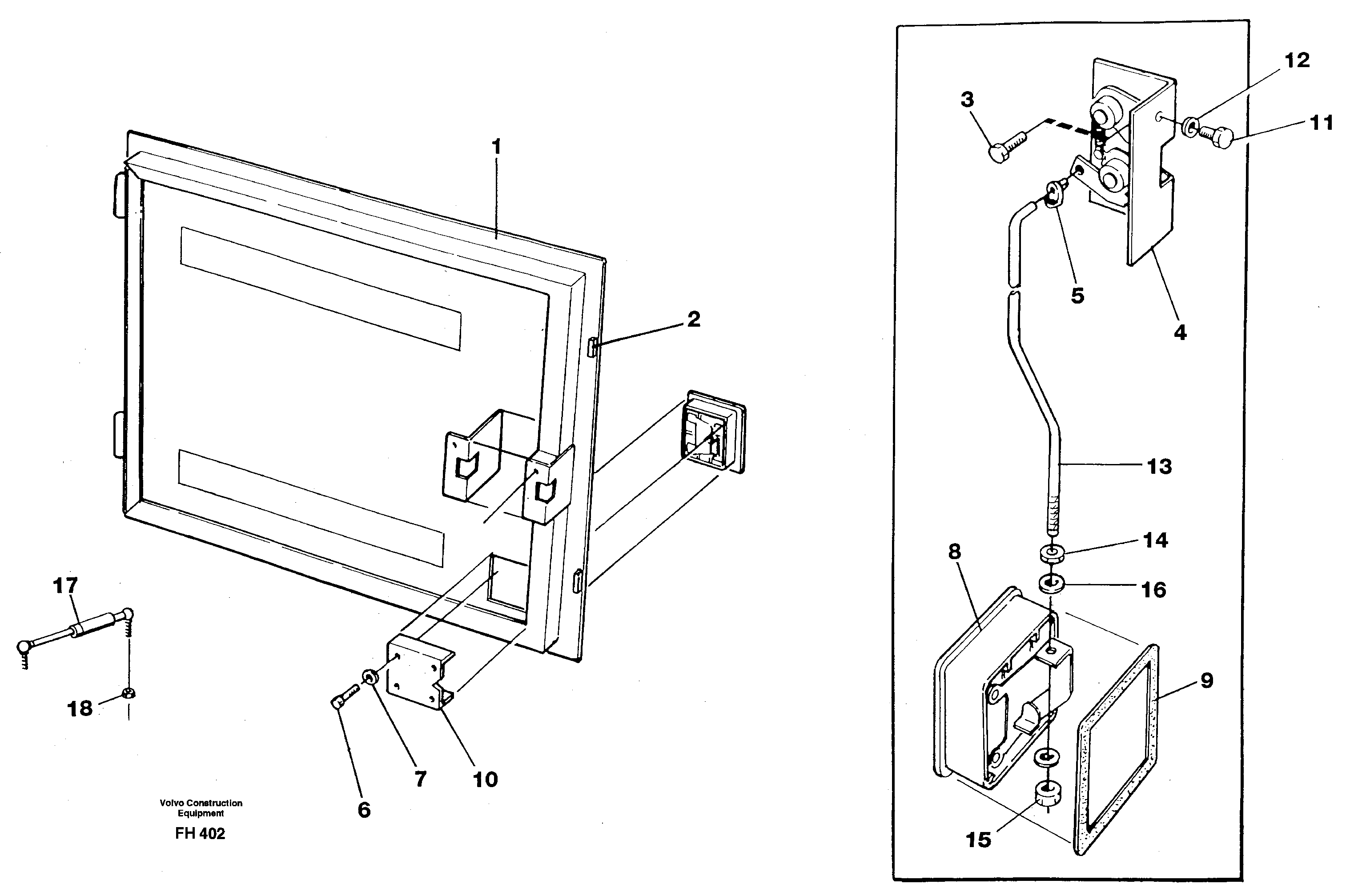 Door, cab elevation, 1820mm  14262534 — volvo parts diagram