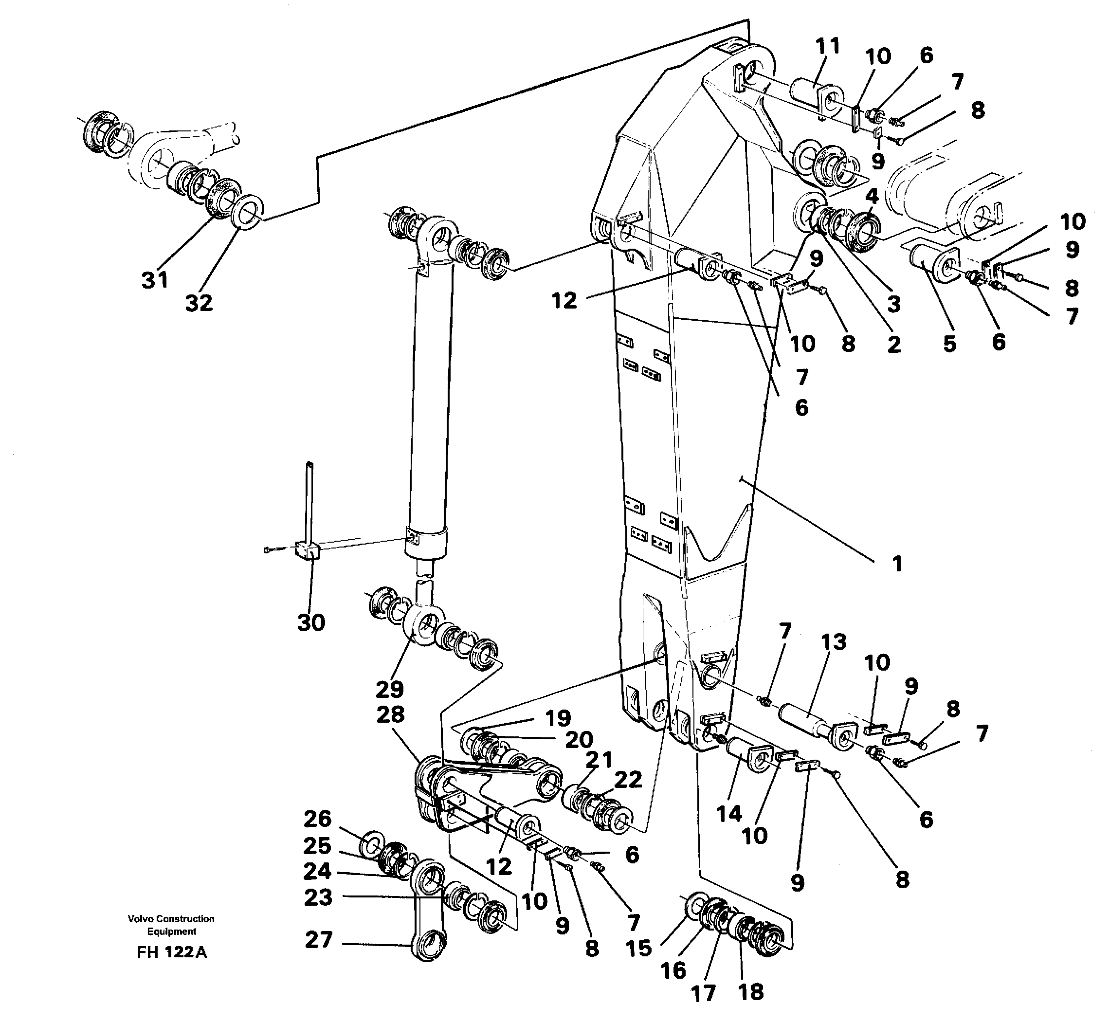 Dipper arm  2.50M & 3.20M — volvo parts diagram