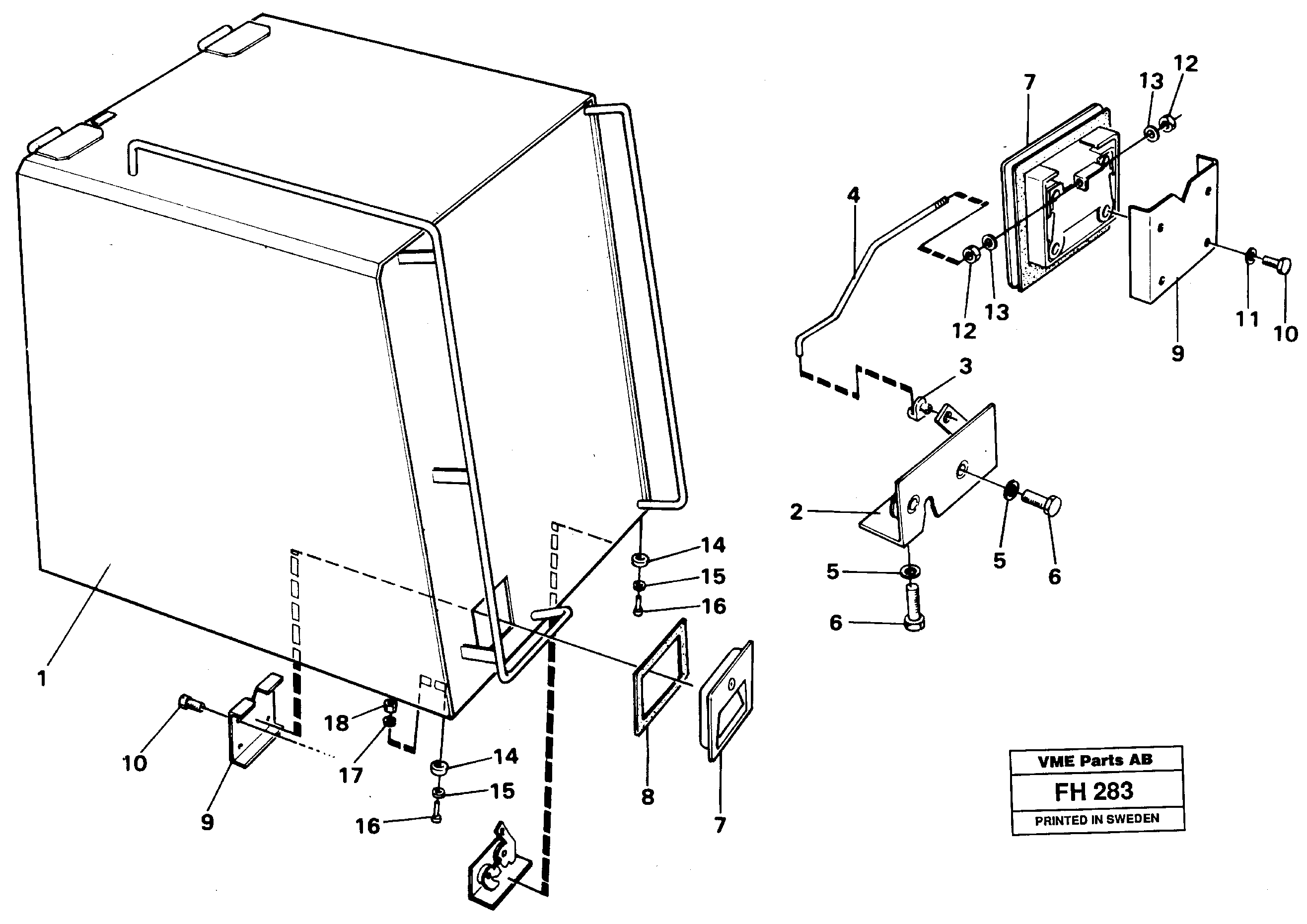 Casing over battery — volvo parts diagram