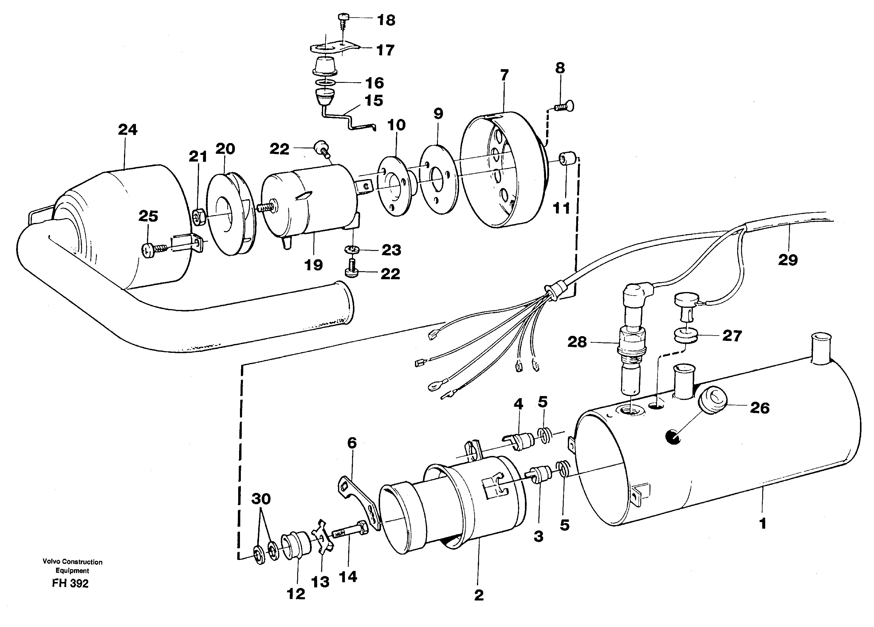 Heater, diesel  14264207 — volvo parts diagram