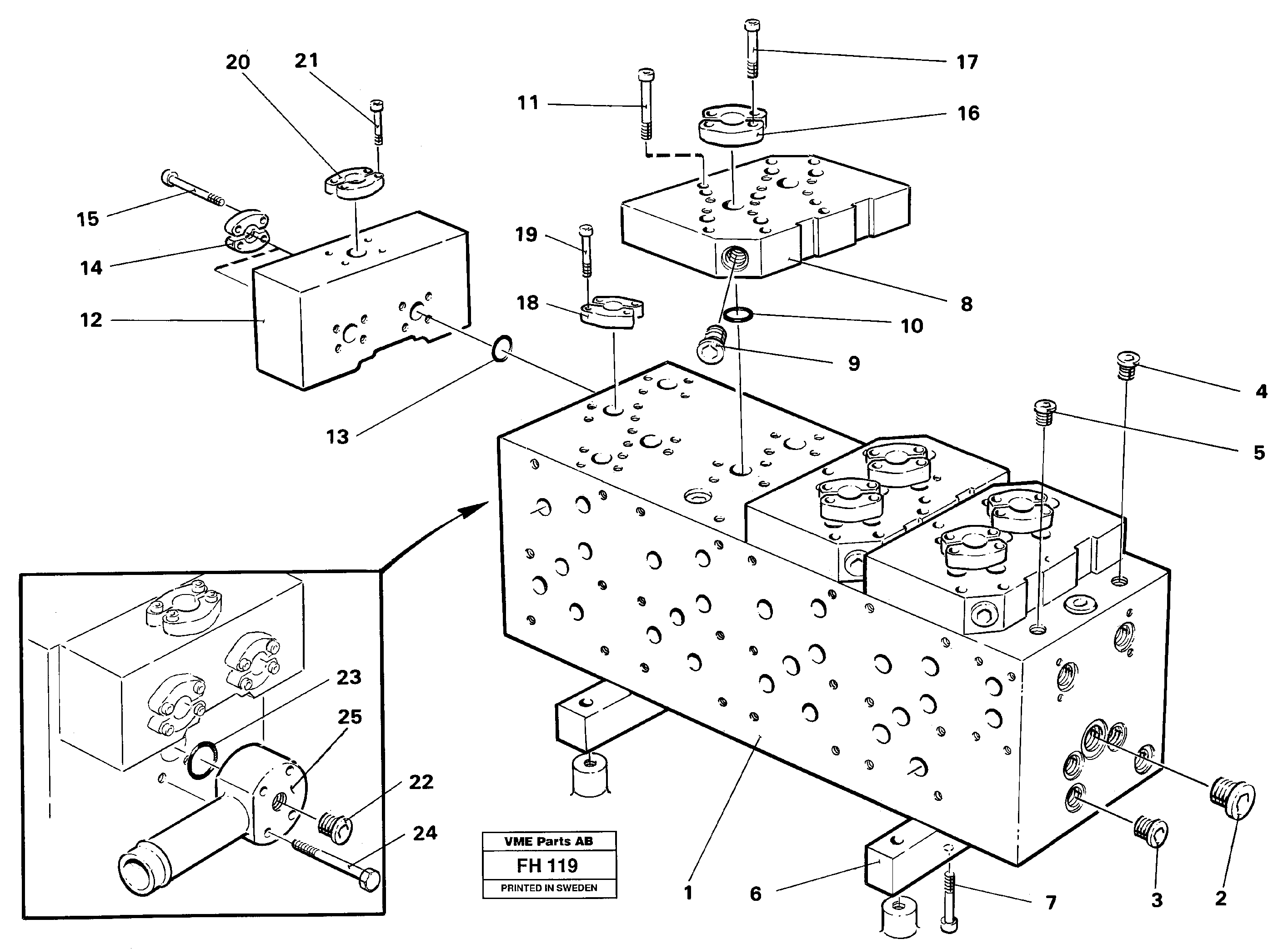 Main valve assembly block — volvo parts diagram