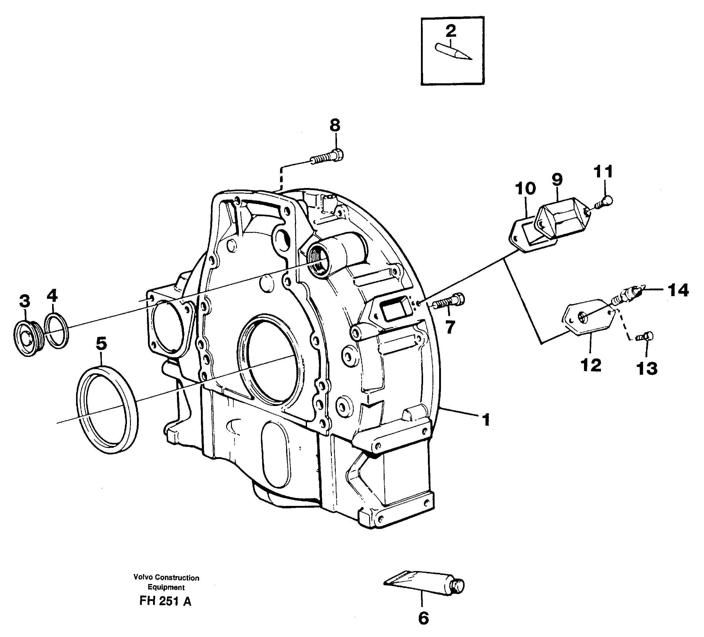 Flywheel housing — volvo parts diagram