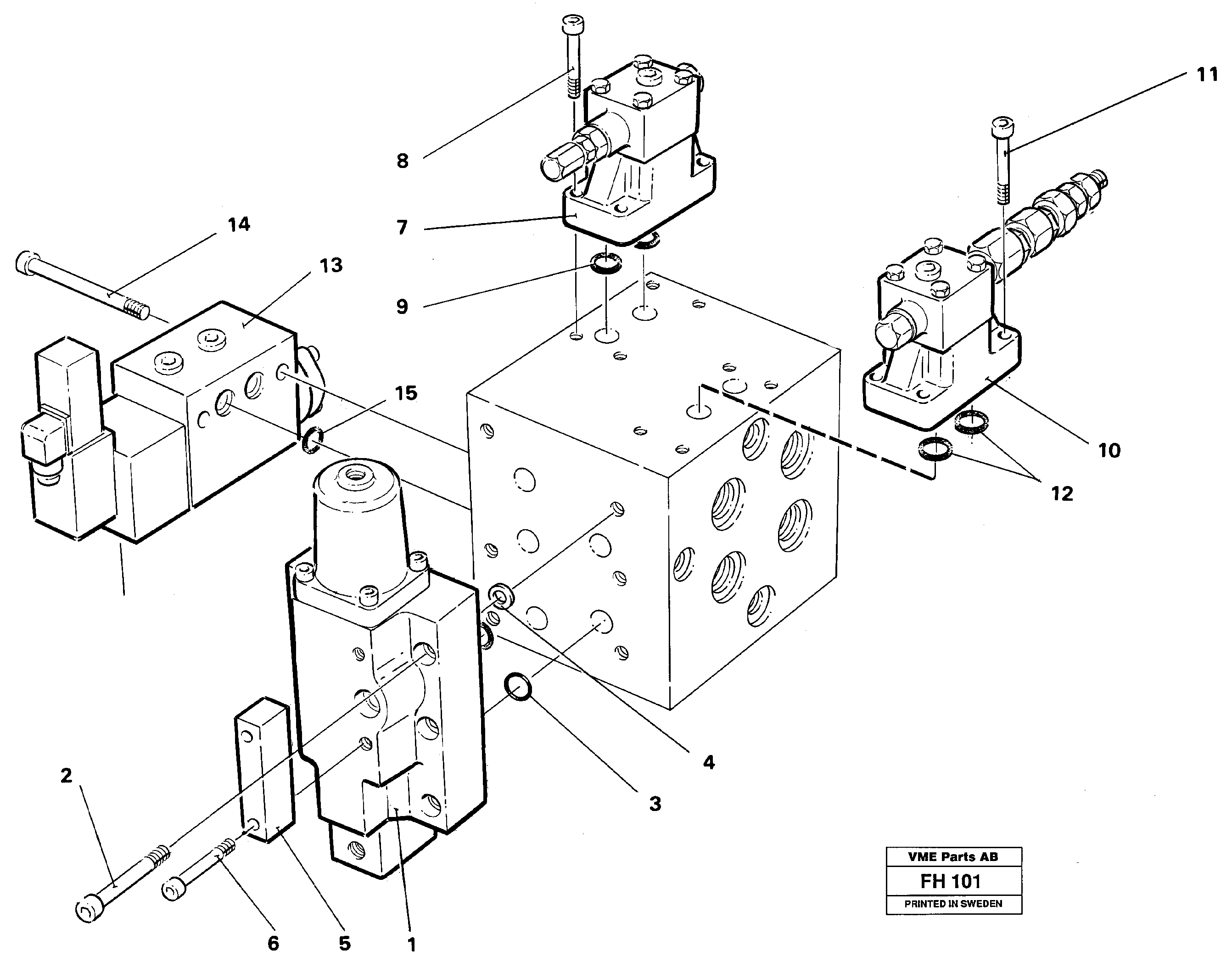 Slew valve assembly valve — volvo parts diagram