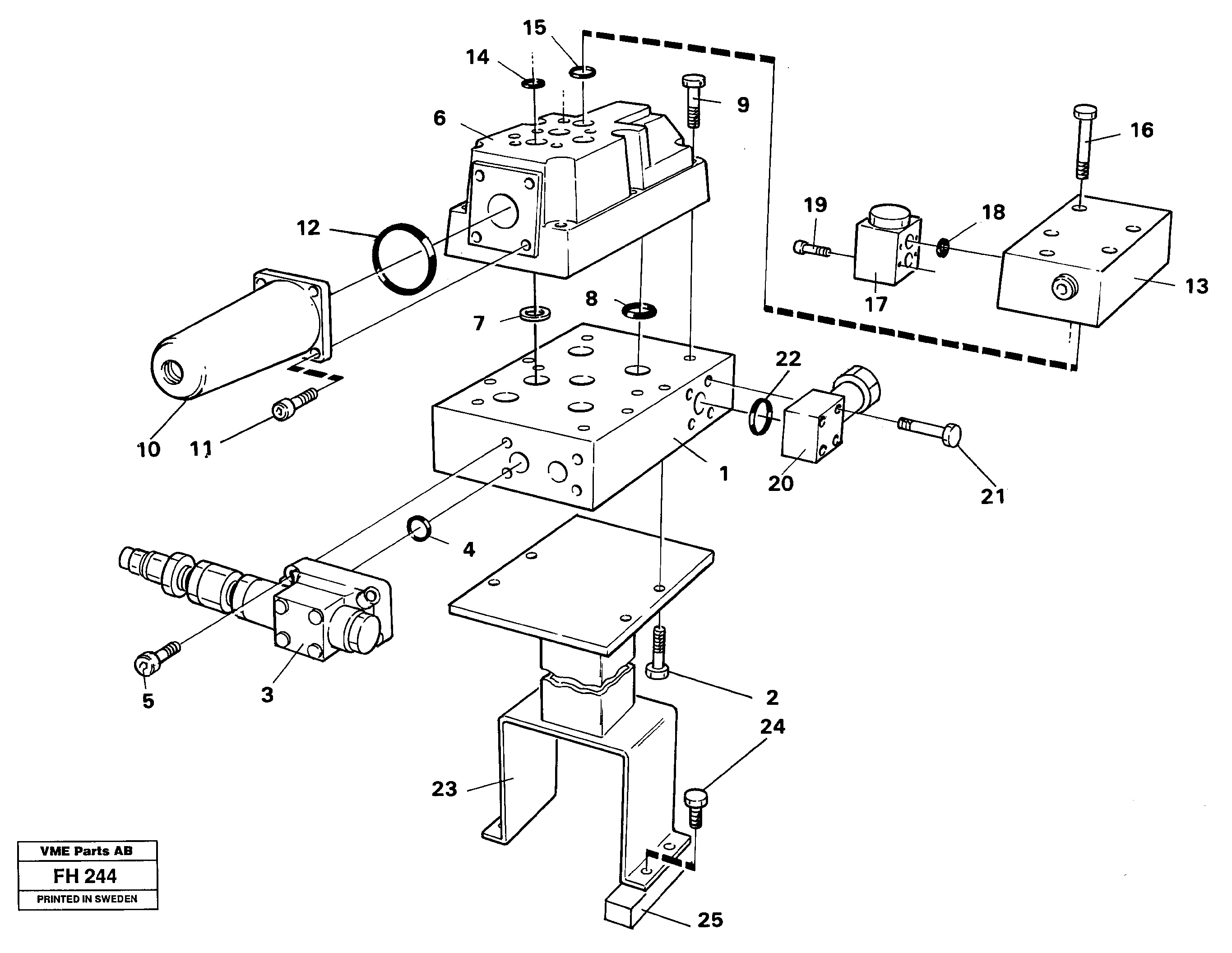 Slew valve block — volvo parts diagram