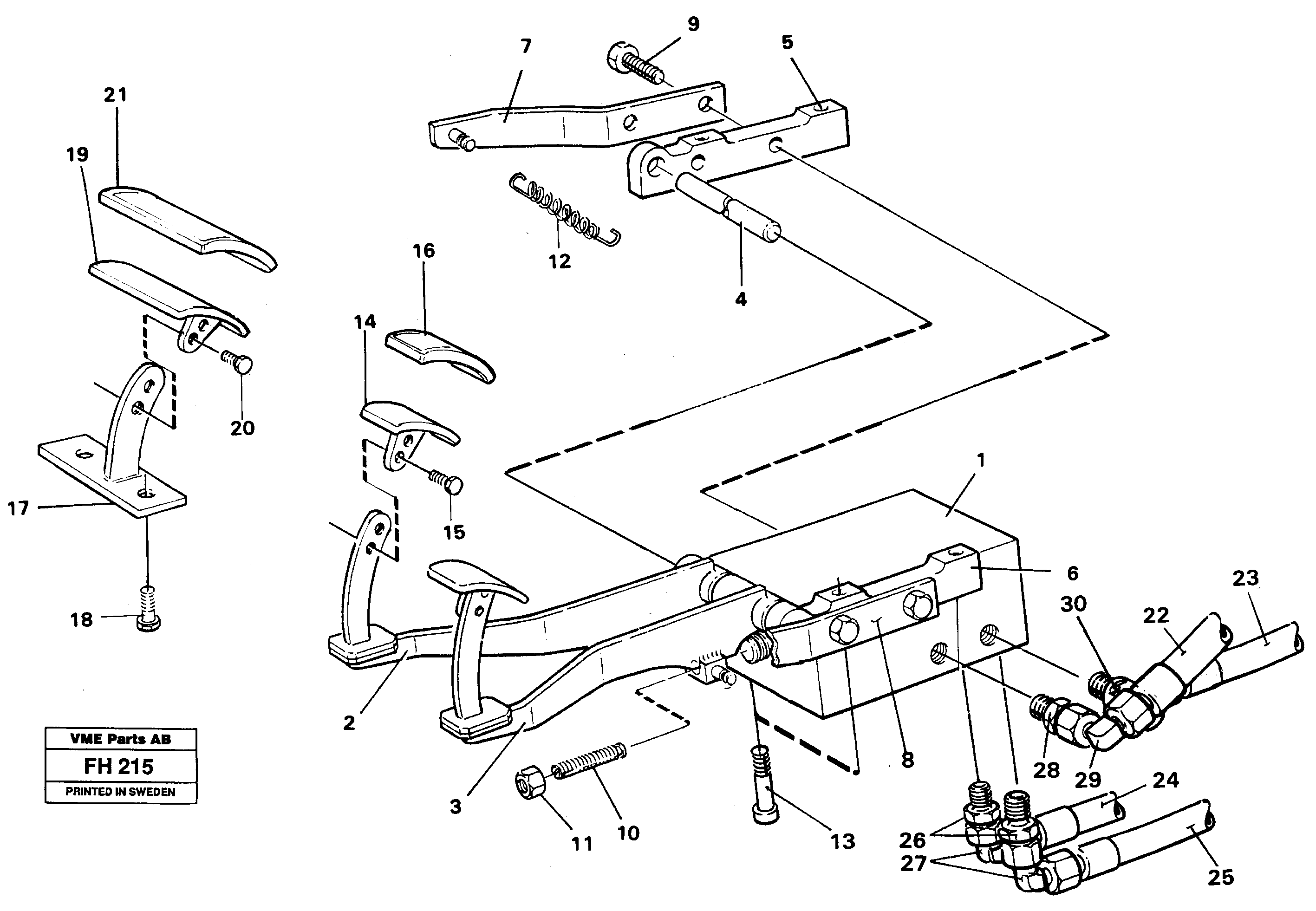 Pedal valve with foot rest — volvo parts diagram