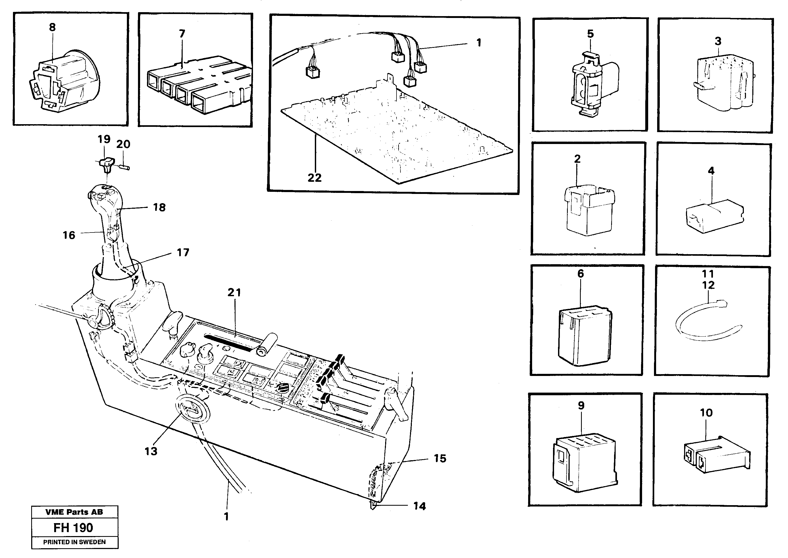 Cable harness, side panel, left — volvo parts diagram