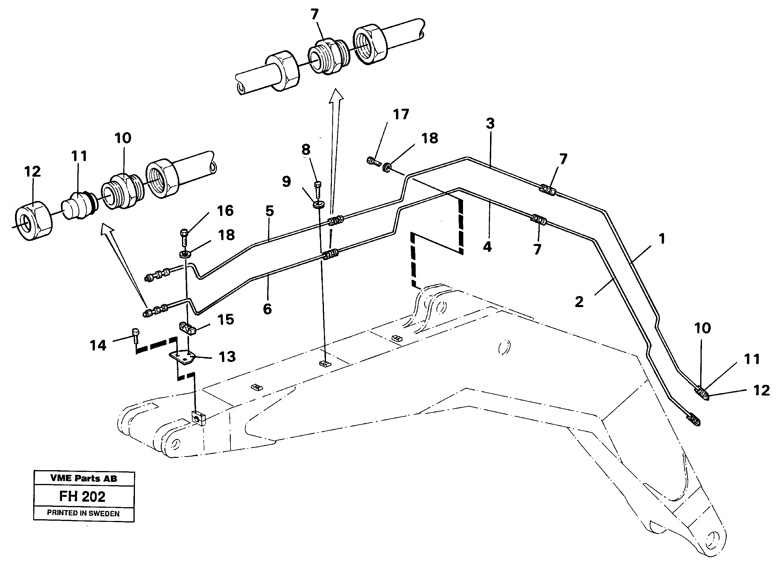 Hydraulic quickfit, equipment Boom  14260129 — volvo parts diagram