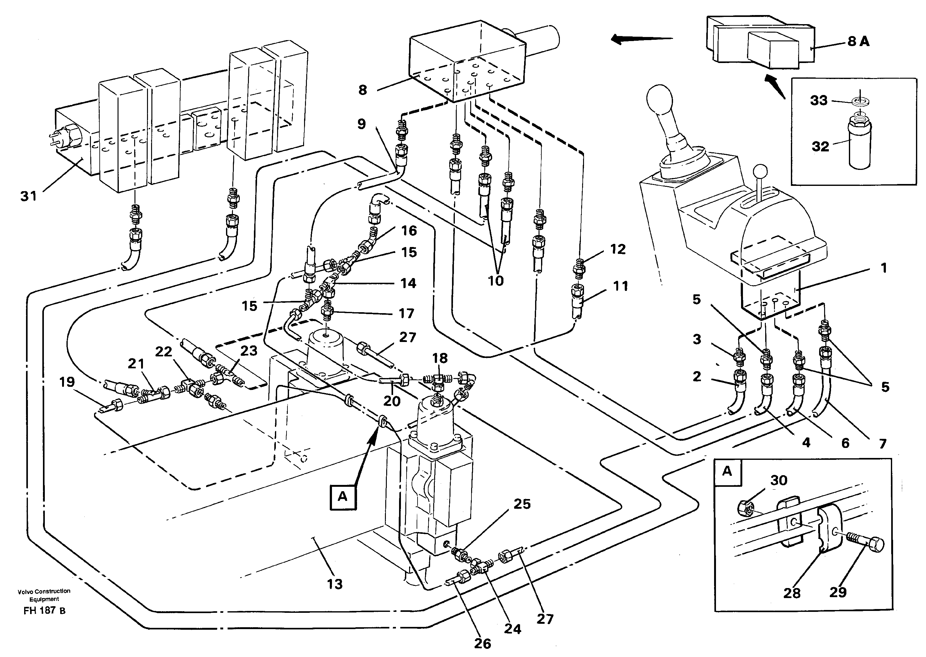 Servo hydraulics, slewing — volvo parts diagram