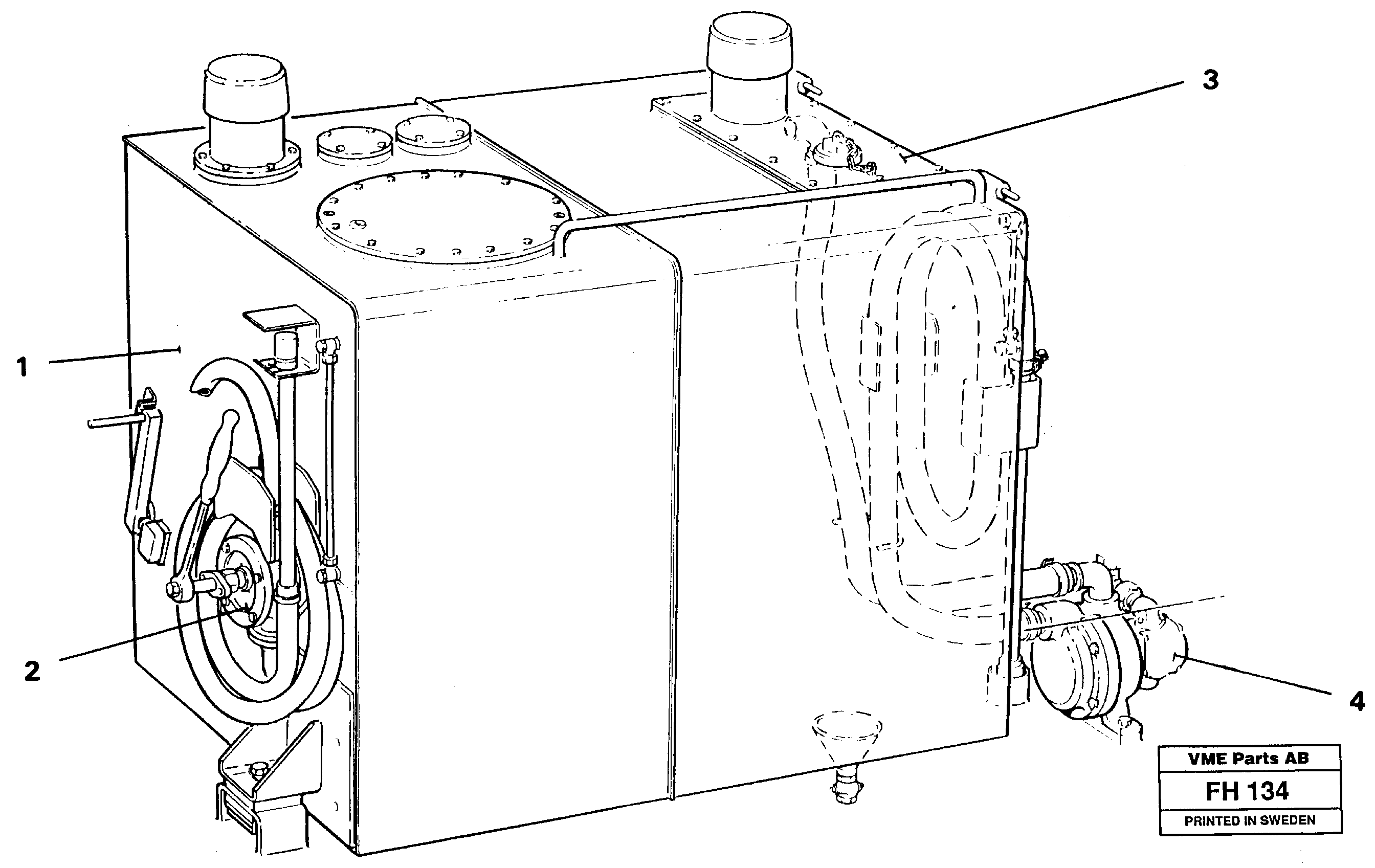 Hydraulik oiltank with tank pumps — volvo parts diagram