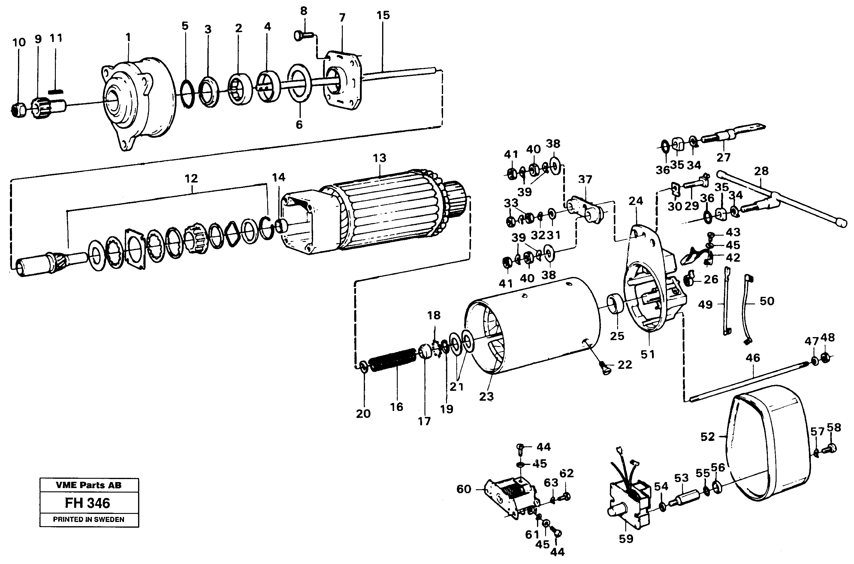 Starter motor — volvo parts diagram