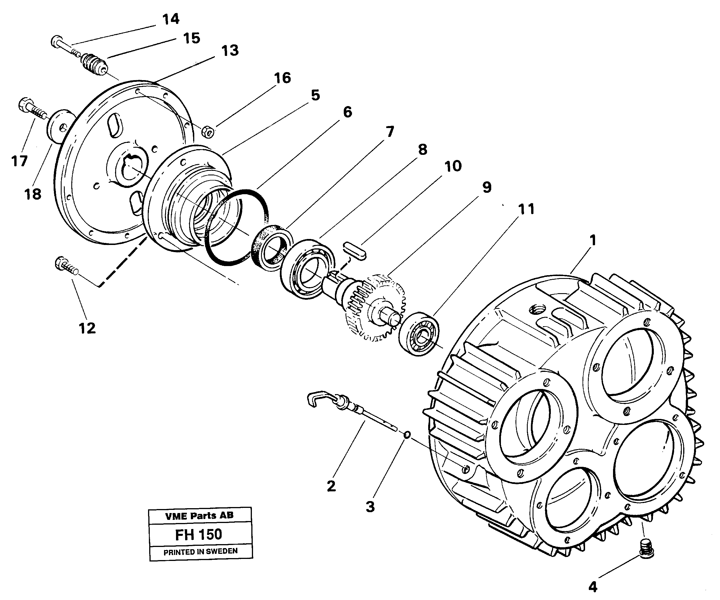Pump gear box — volvo parts diagram
